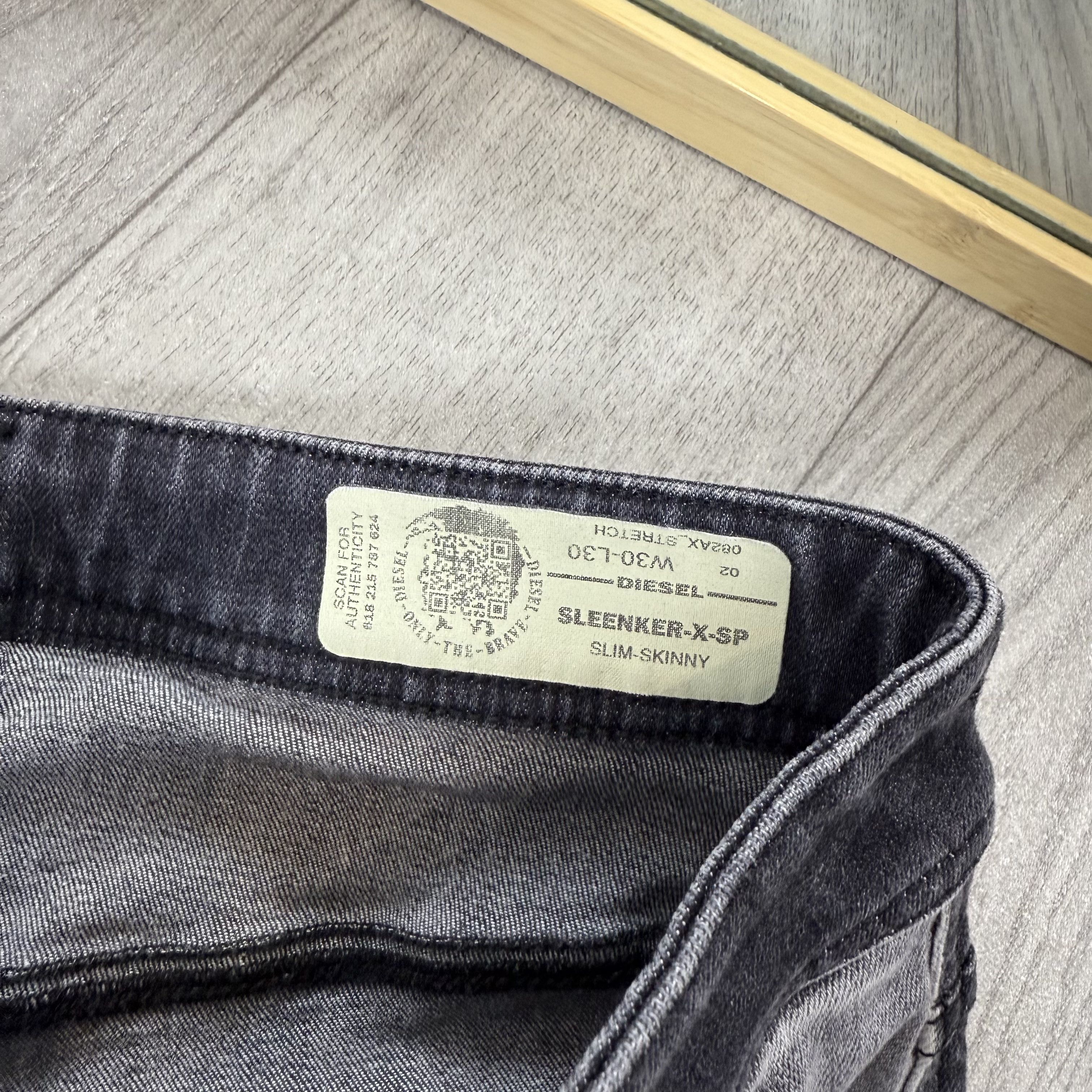 Diesel Diesel Sleenker-X-SP Slim Skinny Grey Denim Jeans Size US 30 / EU 46 - 11 Thumbnail