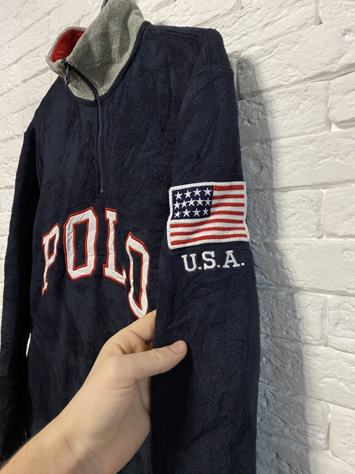 Polo Ralph Lauren × RRL Ralph Lauren Polo Ralph Lauren Fleece Big Logo “POLO” USA Size US XS / EU 42 / 0 - 2 Thumbnail