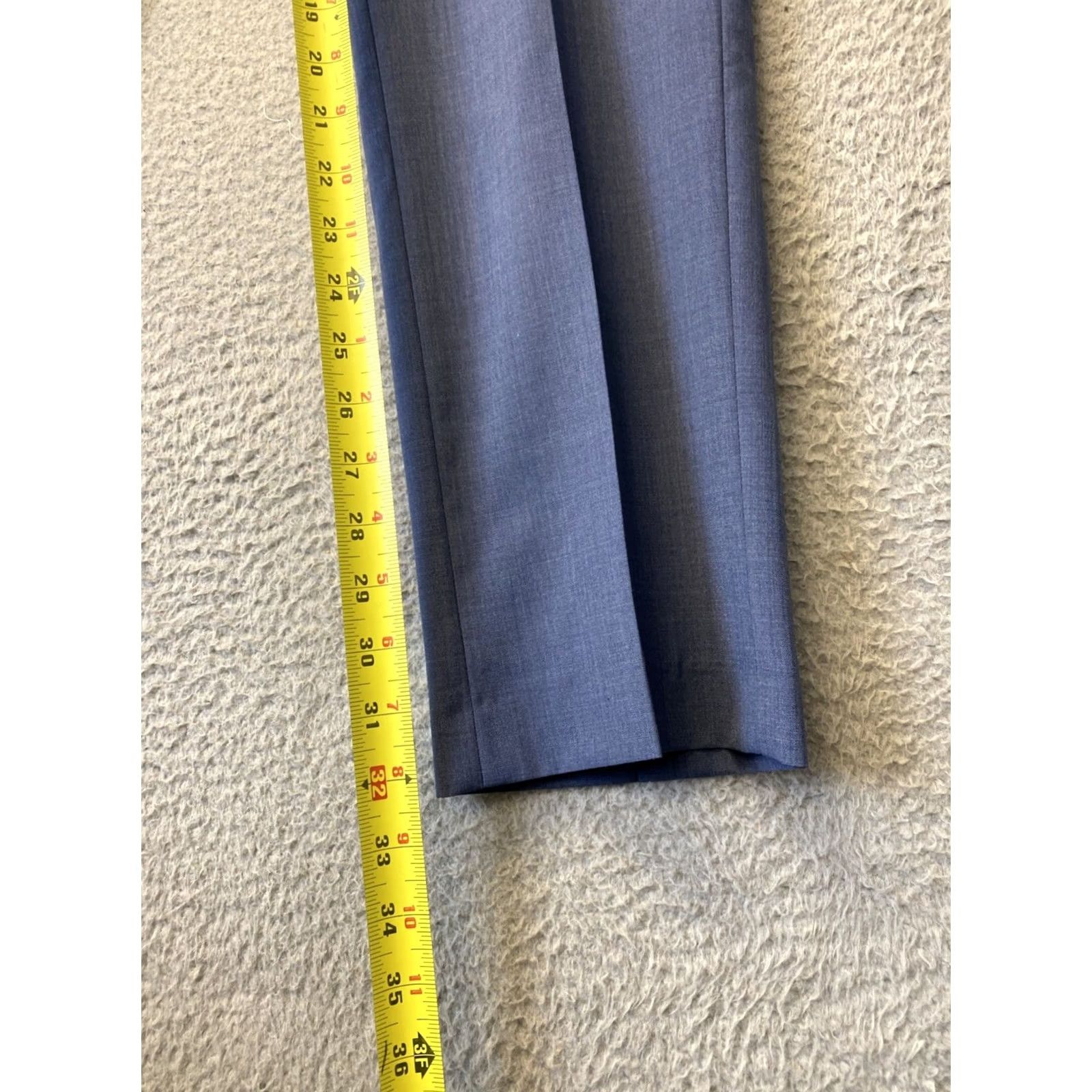 Vintage Bar 111 Dress Pants MEN’s 30x32 Blue Slim Flat Front Button Zip Wool Workwear, Formal, Business, Wedding, Straight Leg, Regular, 30x32, Men Size US 30 / EU 46 - 4 Thumbnail