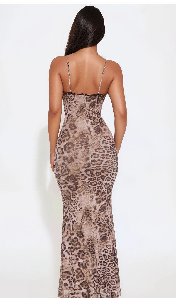 Other Chloe Mesh Leopard Maxi Dress - Leopard Size L / US 10 / IT 46 - 3 Thumbnail