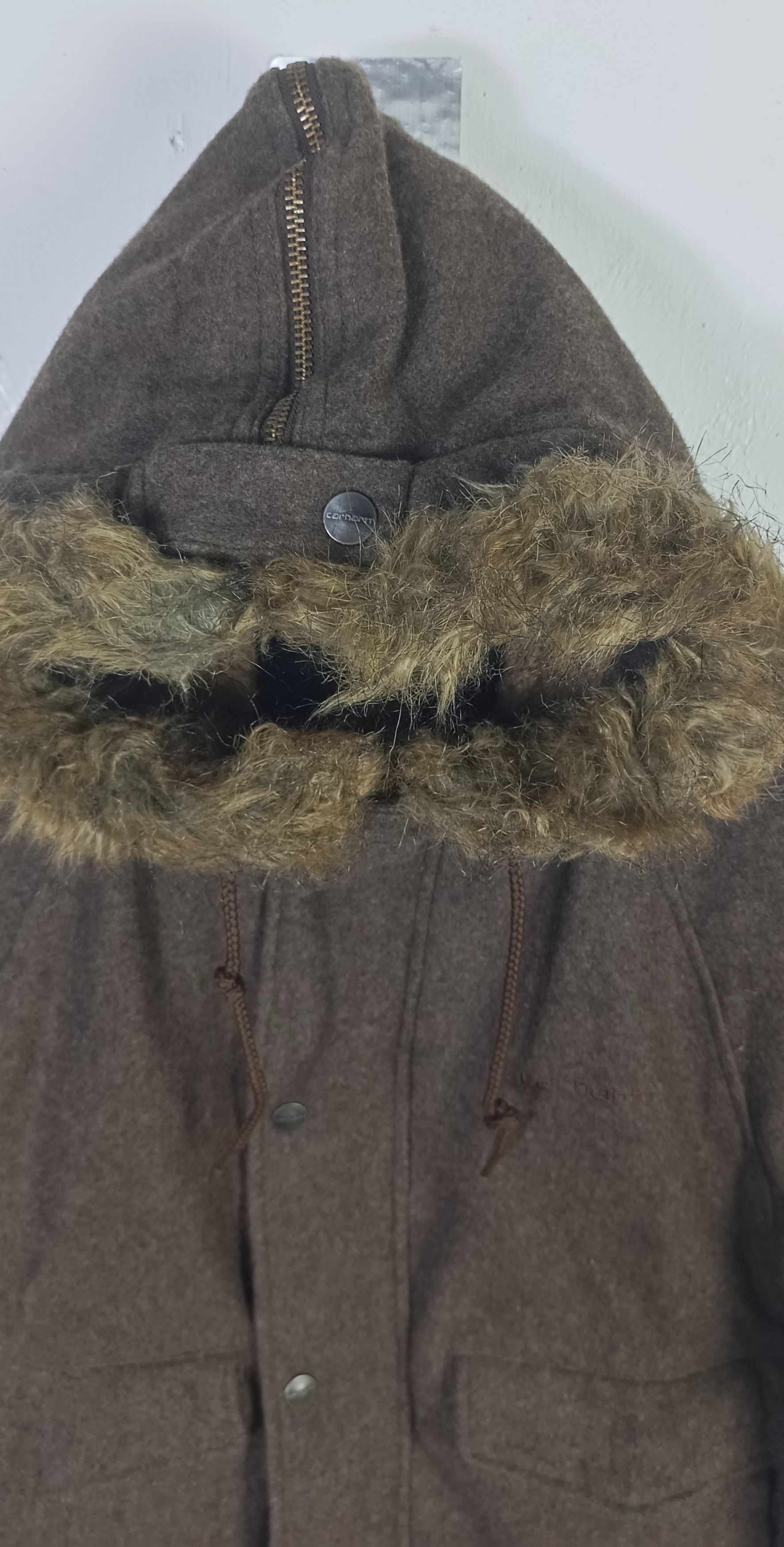 Carhartt Vintage 90s🔥 Carhattt Hoodie Wool Jacket Size US M / EU 48-50 / 2 - 8 Thumbnail