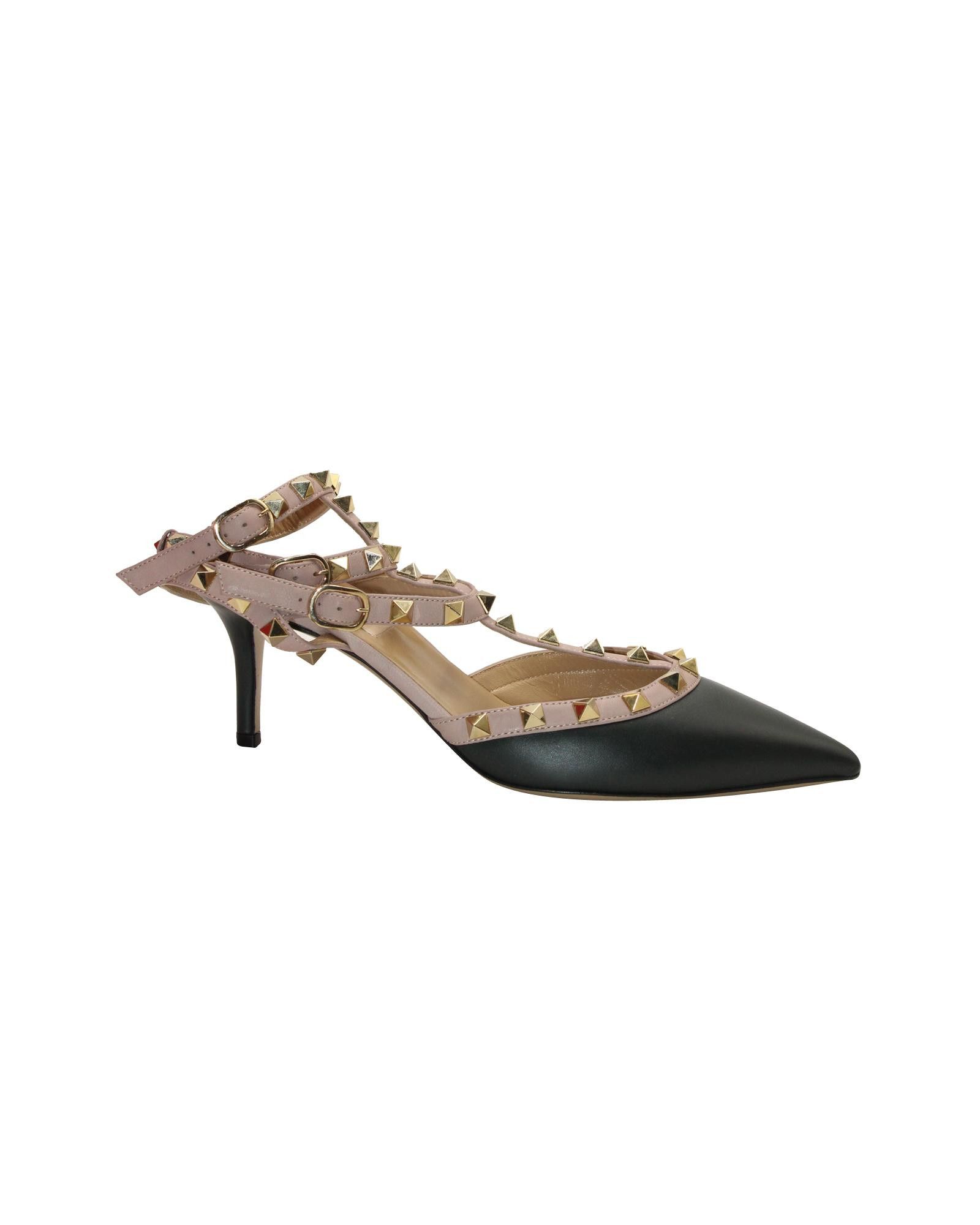 image of Valentino Glamorous Deep Green Leather Rockstud Pumps Shoes, Women's (Size 7)