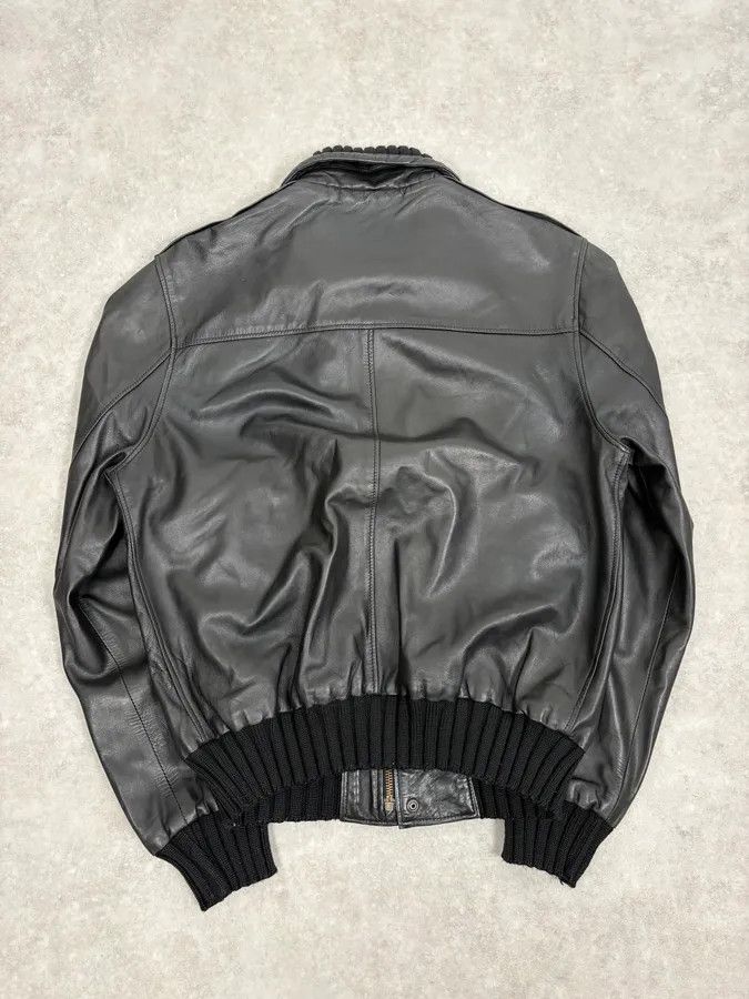 Daniele Alessandrini 2000s Daniele Alessandrini Aviator Black Leather Jacket Size US M / EU 48-50 / 2 - 6 Thumbnail