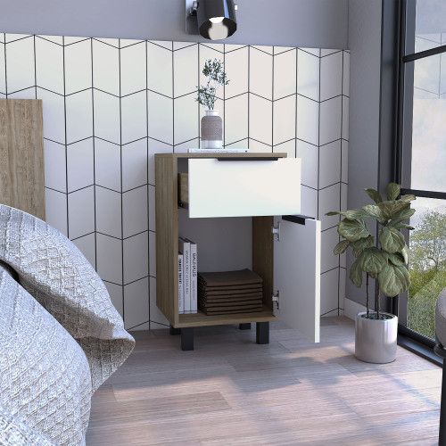 Designer × Homemade Kaia Z Nightstand , End Table, Side Table One Drawer, One Ca Size US L / EU 52-54 / 3 - 8 Thumbnail
