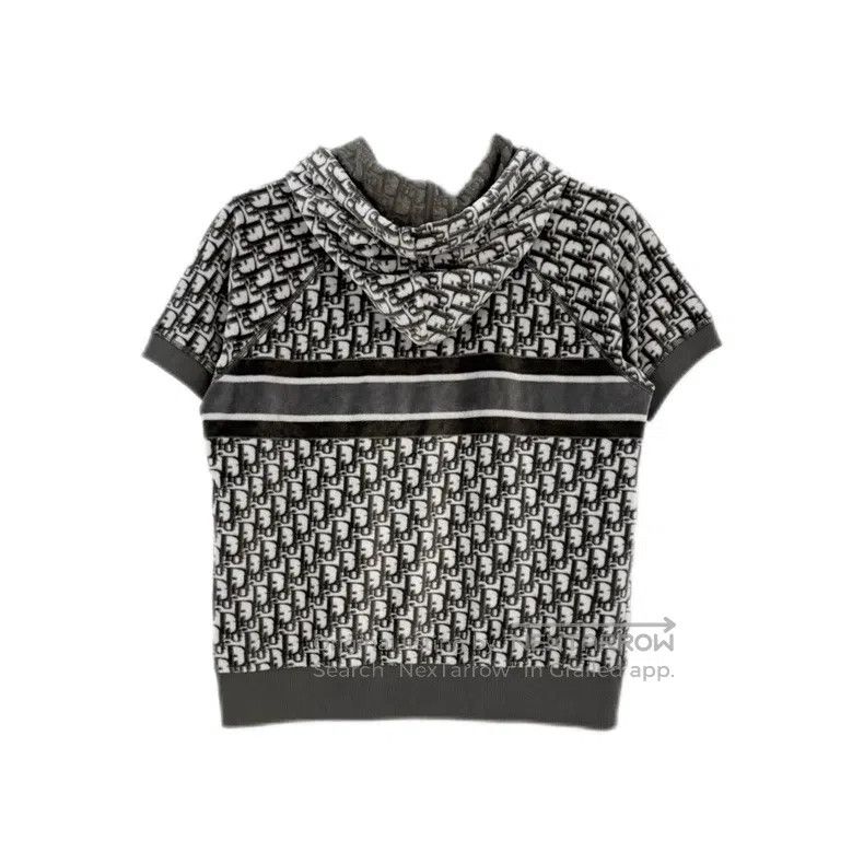 Dior Dior Grey logo hooded short-sleeved sweatshirt Size S / US 4 / IT 40 - 2 Thumbnail