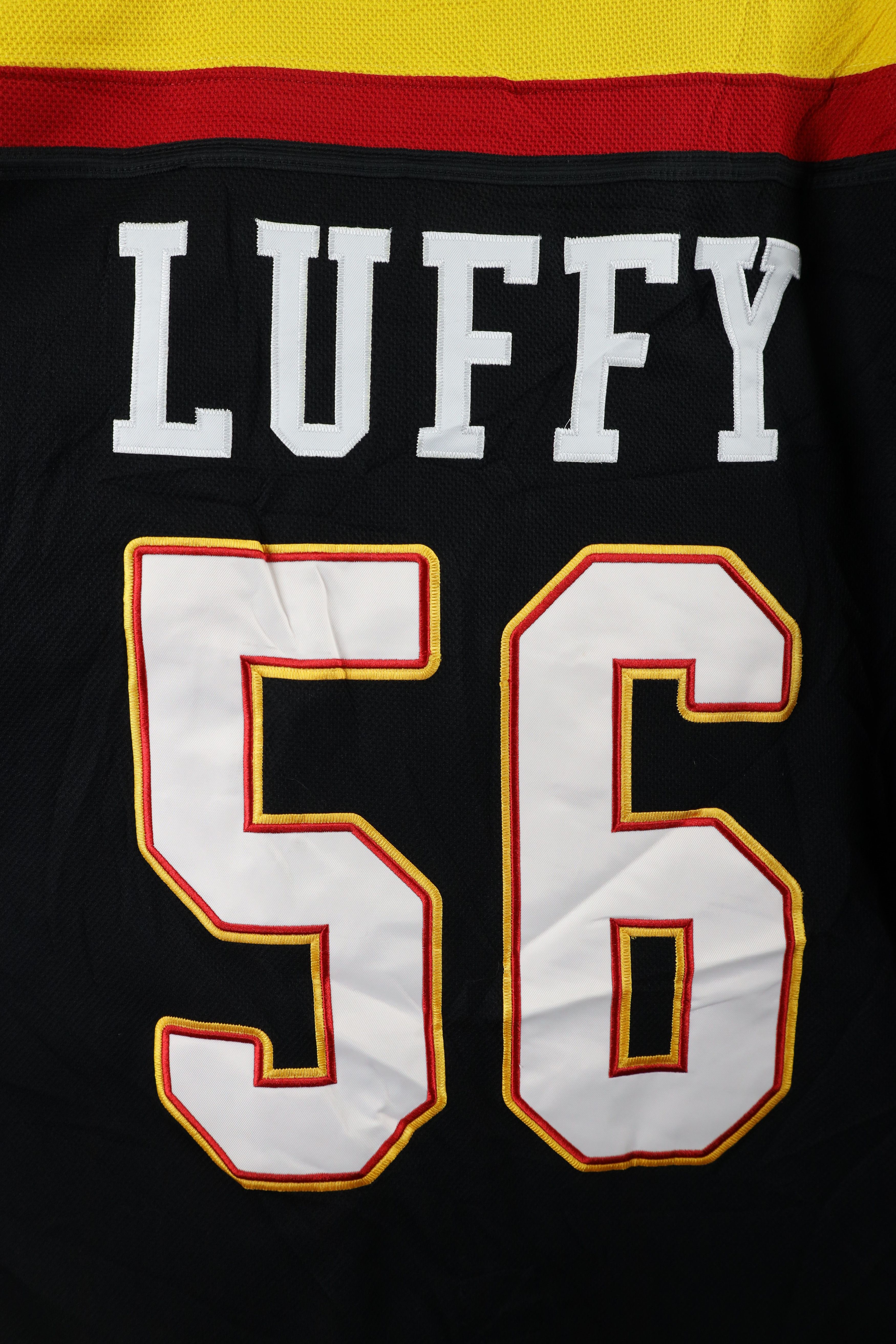 Vintage One Piece Manga Luffy Hockey Jersey Skull Black