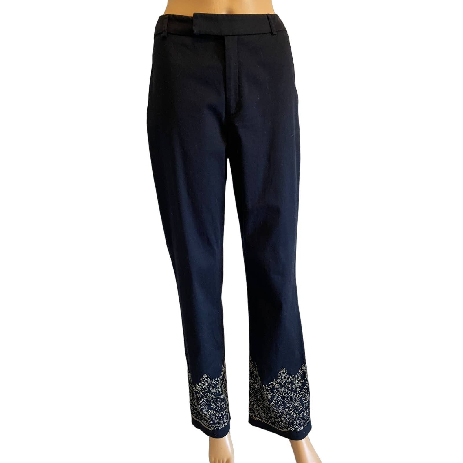 Vintage Vintage 90's Dana Buchman Black Pants with Embroidery Size 6 Size 28" / US 6 / IT 42 - 4 Thumbnail