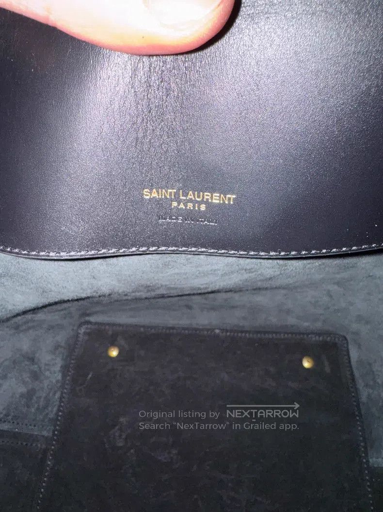 Saint Laurent Paris Saint Laurent Paris Large Black Gold Leather Bucket Bag Size ONE SIZE - 8 Thumbnail
