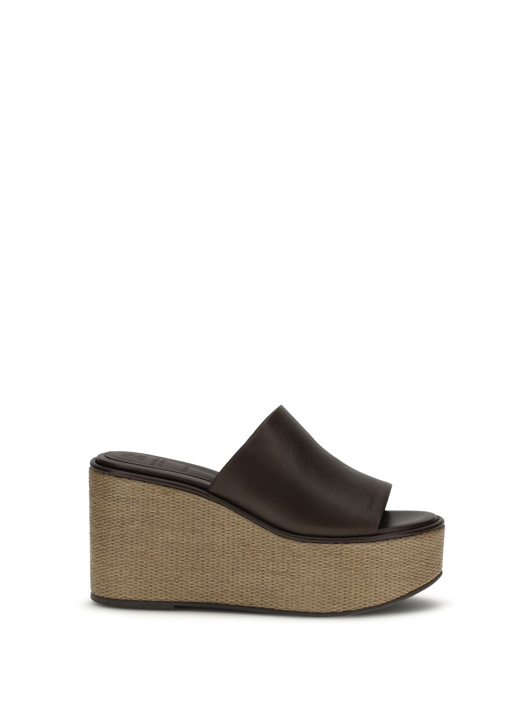 Brunello Cucinelli Leather wedge Sandals Size US 11 / IT 41 - 1 Thumbnail