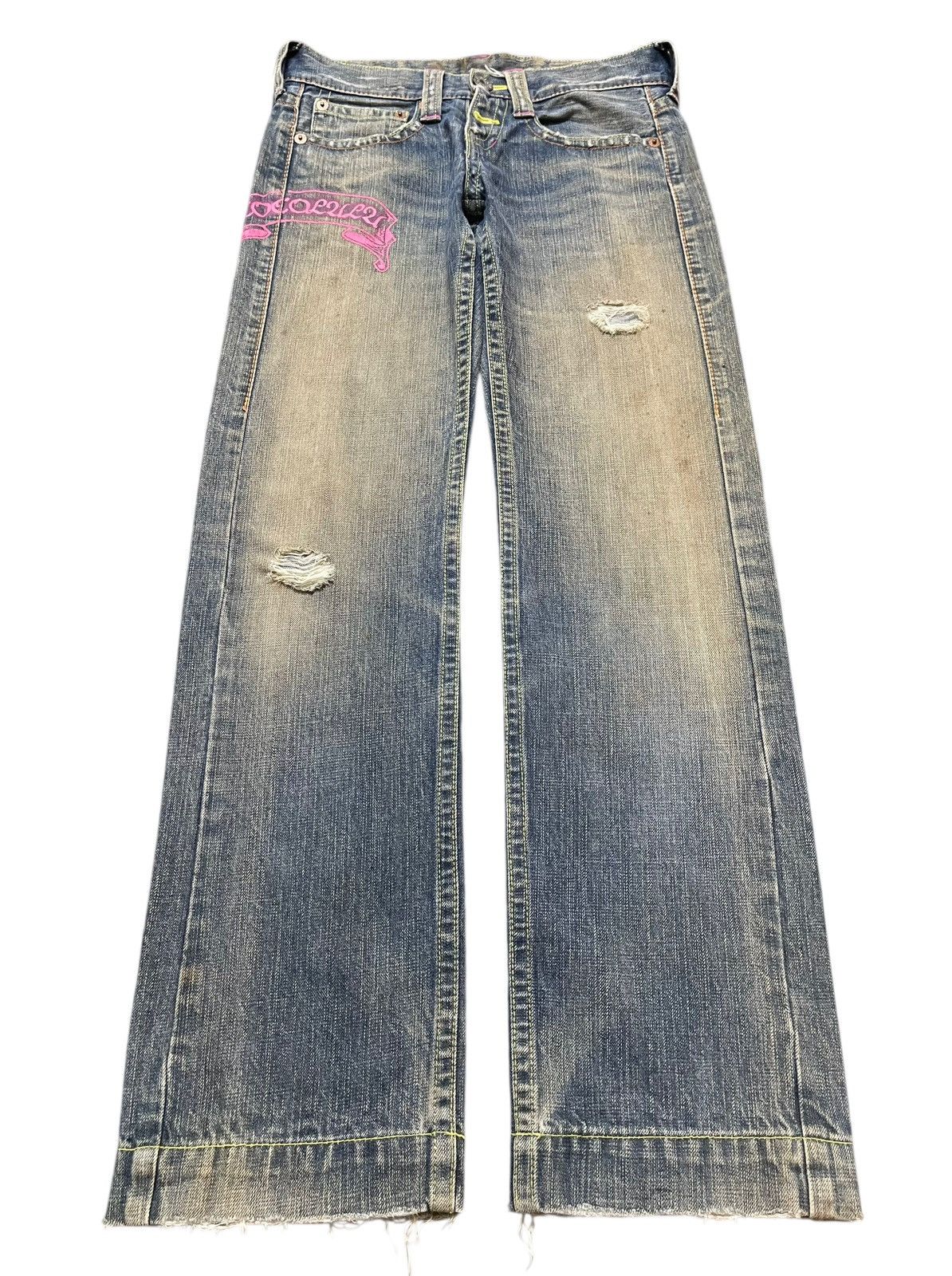 Hysteric Glamour Vintage Japanese Brand Mud Style Wash Distress Loose Jeans Size US 30 / EU 46 - 1 Thumbnail
