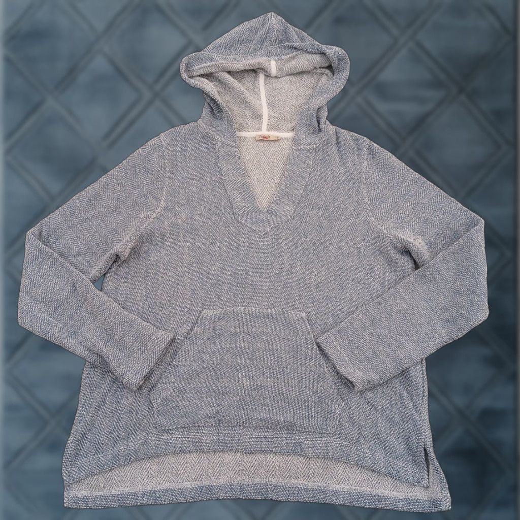Faherty Faherty Hoodie Womens Large Blue White Terry Pullover Size L / US 10 / IT 46 - 1 Thumbnail
