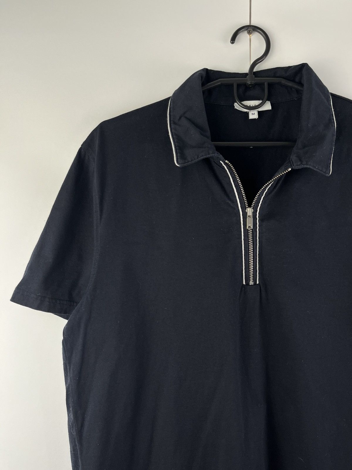 Reiss Reiss Nathan Solid Cotton 1/4 Zip Polo Shirt Size US M / EU 48-50 / 2 - 2 Thumbnail