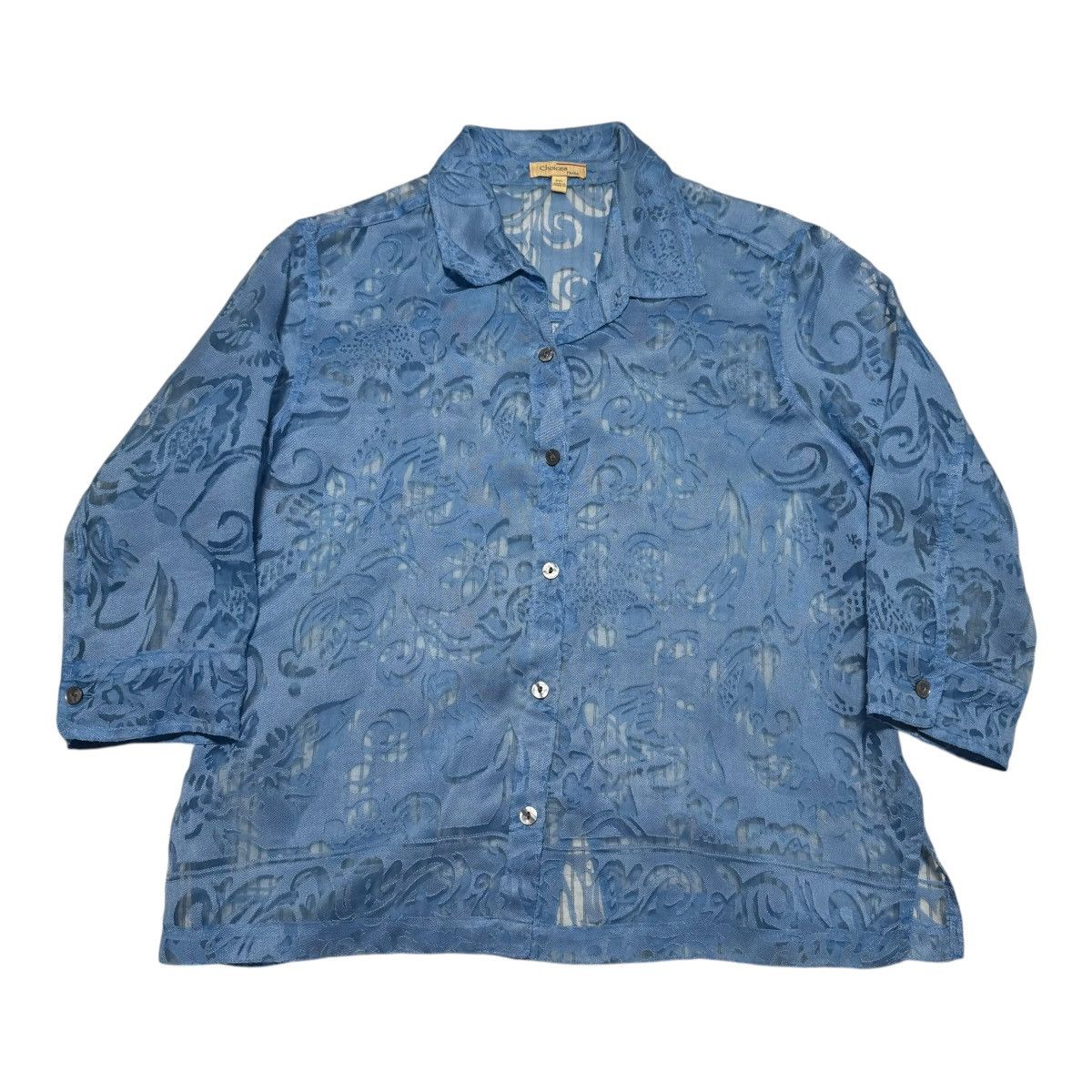 Other Vintage Choices Blue Casual Button Down Shirt Womens PXL Size XL / US 12-14 / IT 48-50 - 1 Thumbnail