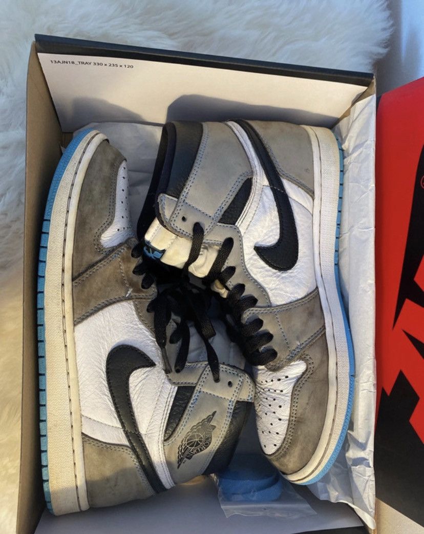 Nike Air Jordan 1 High OG White/ University Blue-Black Size US 10 / EU 43 - 7 Thumbnail