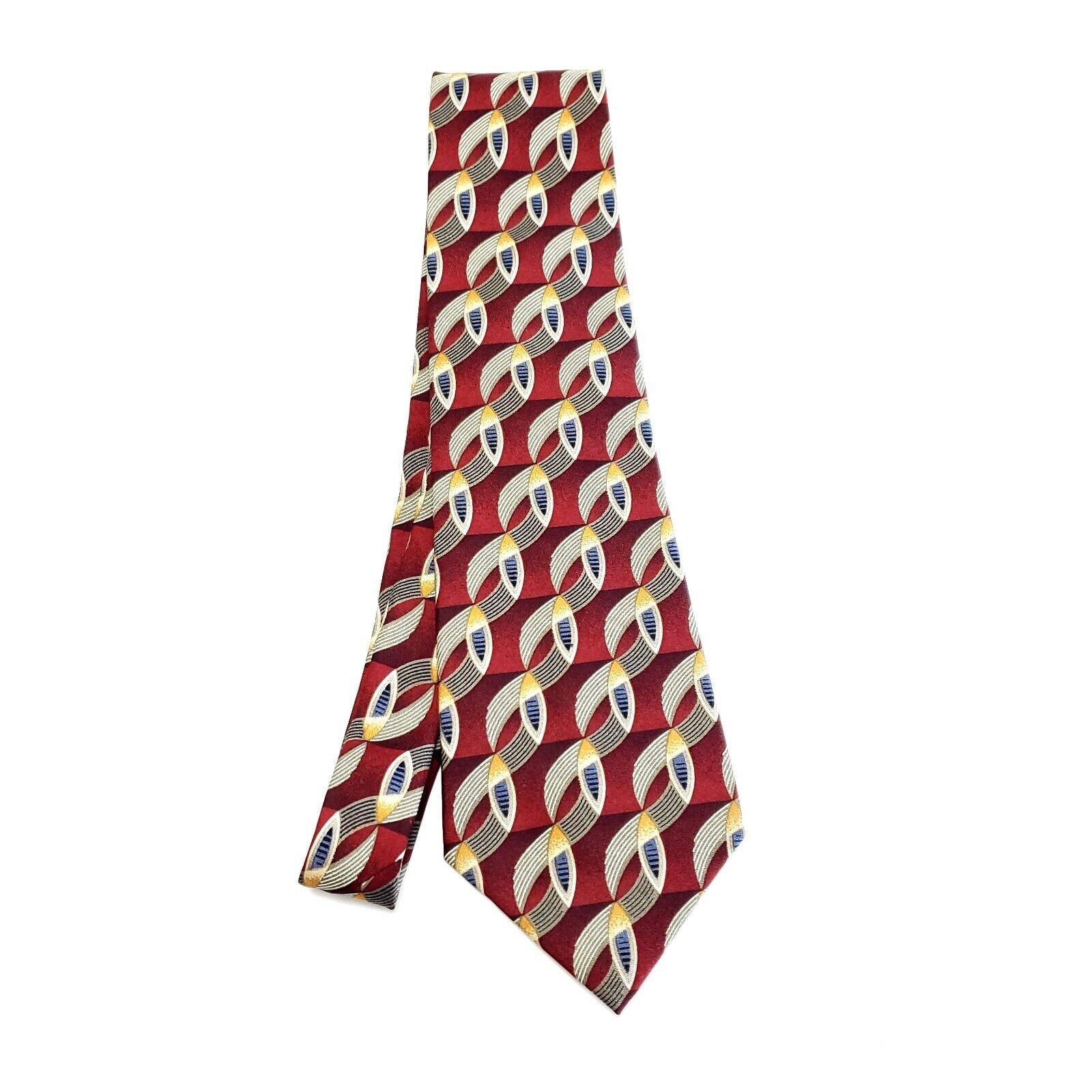 Perry Ellis Perry Ellis Portfolio Red Beige Silk Tie Woven Short Wide Ge Size ONE SIZE - 6 Thumbnail