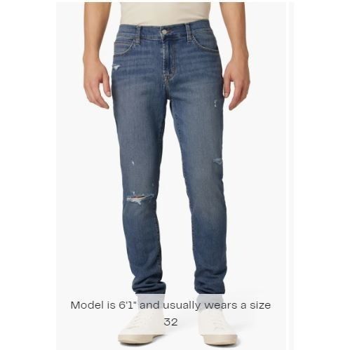 image of Hudson Mens Ace Med Wash Mid Rise Distressed Skinny Jeans Size in Leroy