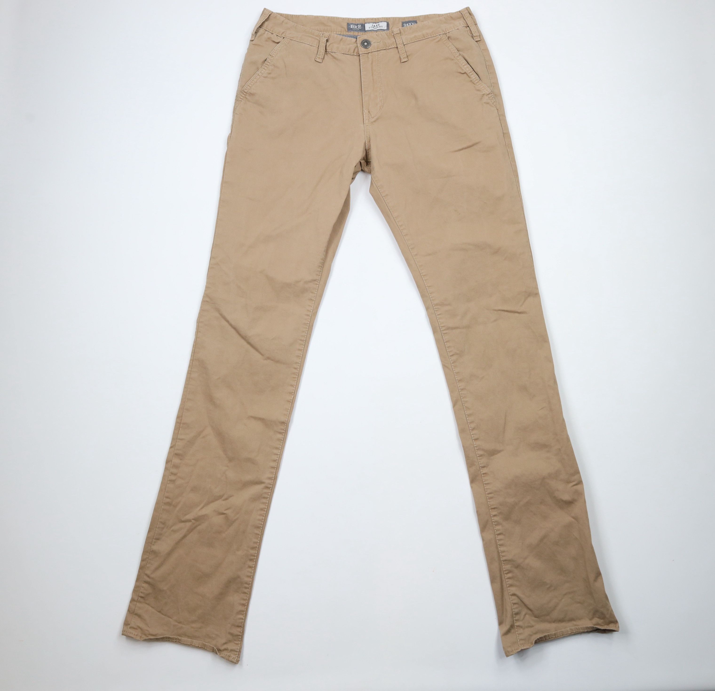 Vintage Buckle BKE Casuals Straight Leg Stretch Chino Pants Beige Size US 34 / EU 50 - 1 Thumbnail
