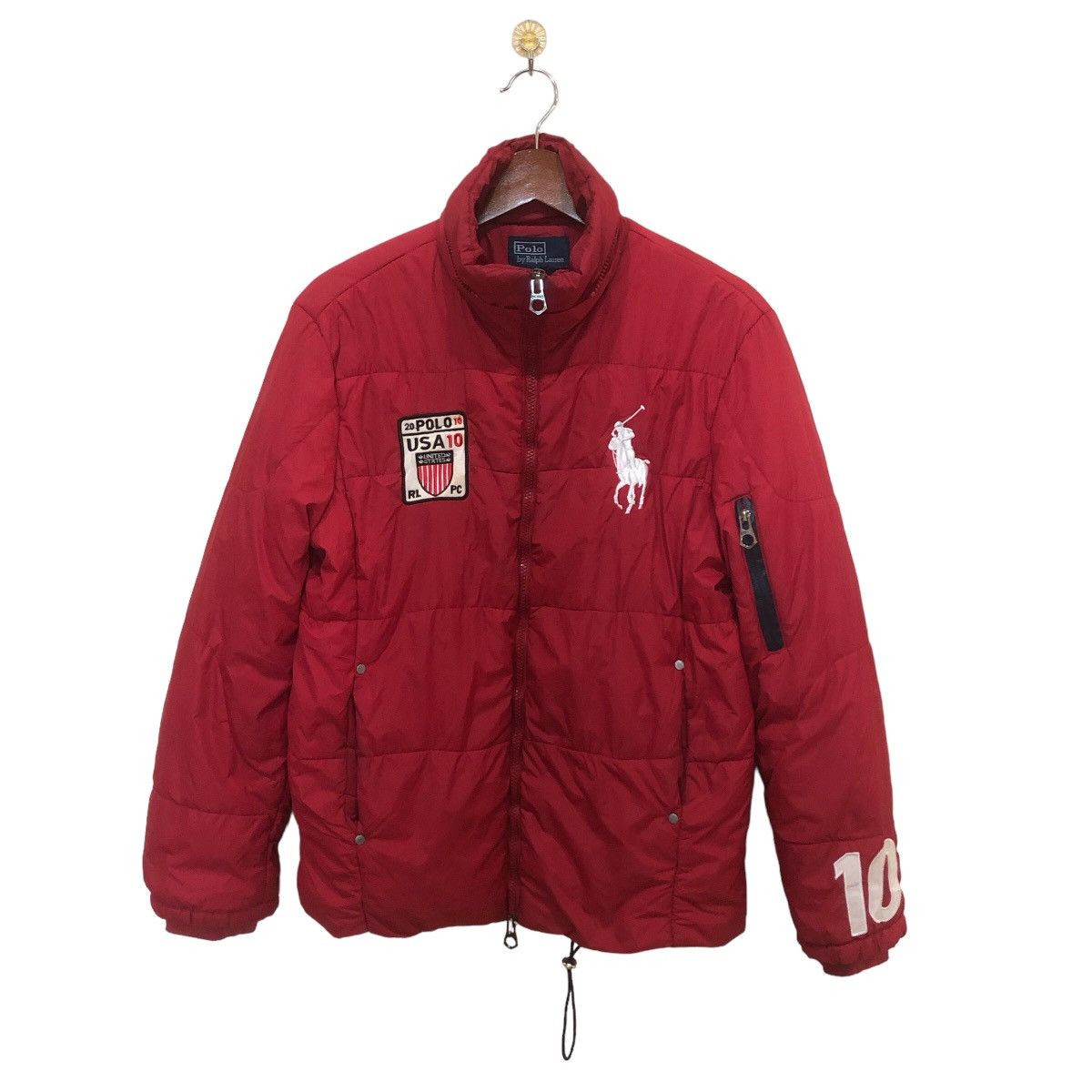 Red ralph lauren puffer coat online