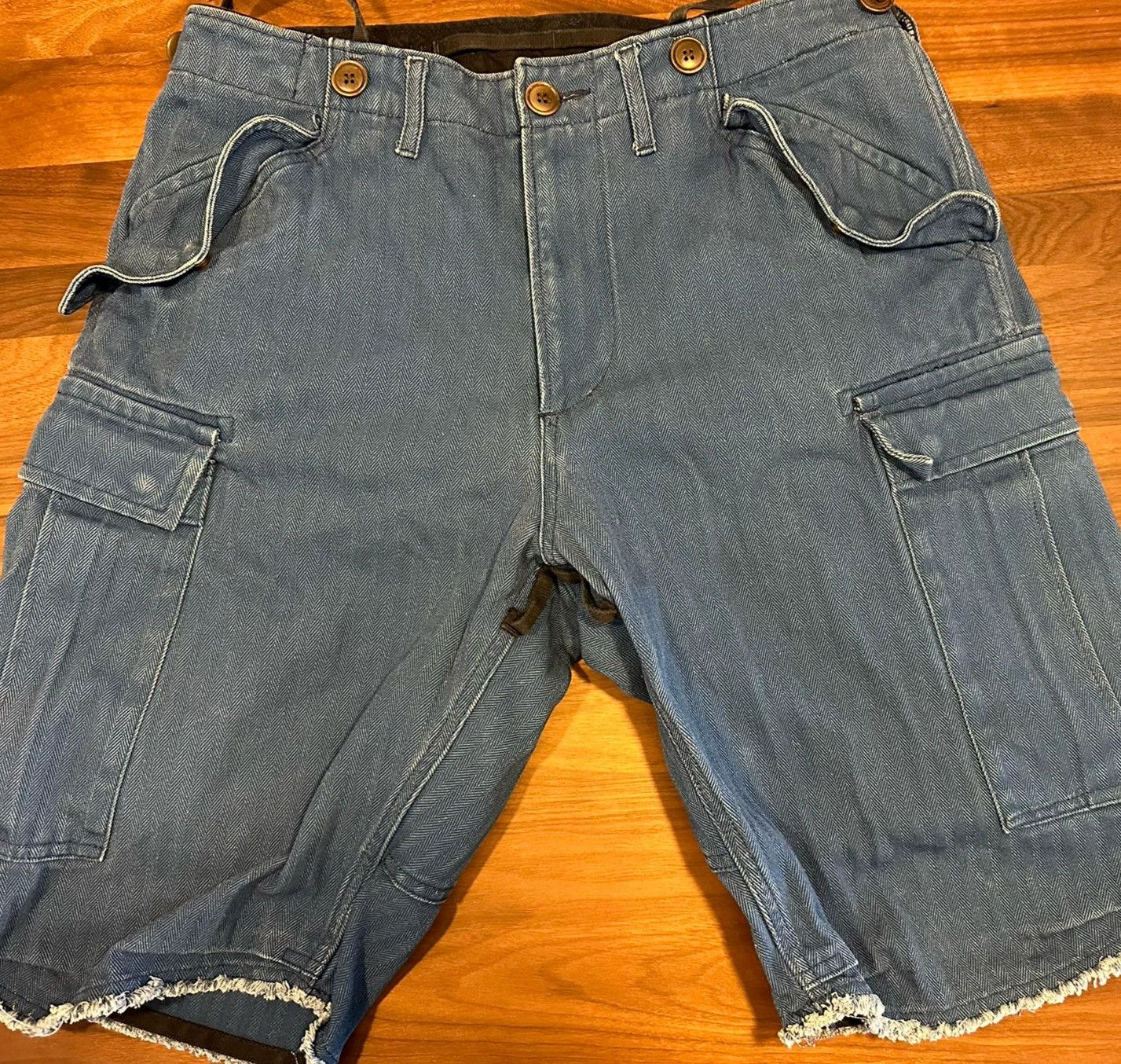 Visvim visvim ict herringbone blue dyed shorts Size US 32 / EU 48 - 1 Thumbnail
