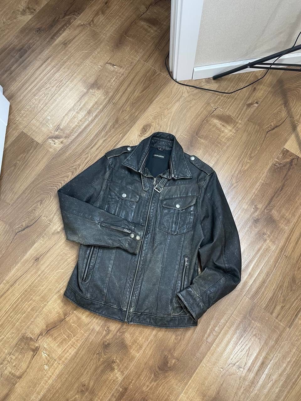 image of Avant Garde x Genuine Leather Vintage Black Garment Dyed Genuine Leather Top Gun Jacket (Size XL)