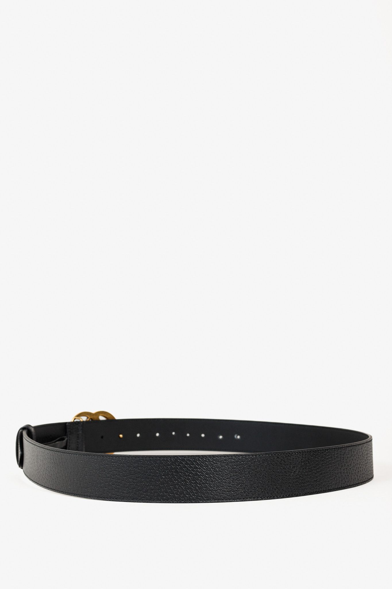 Gucci Gucci Marmont Golden GG Buckle Black Leather Wide Belt Size ONE SIZE - 2 Thumbnail