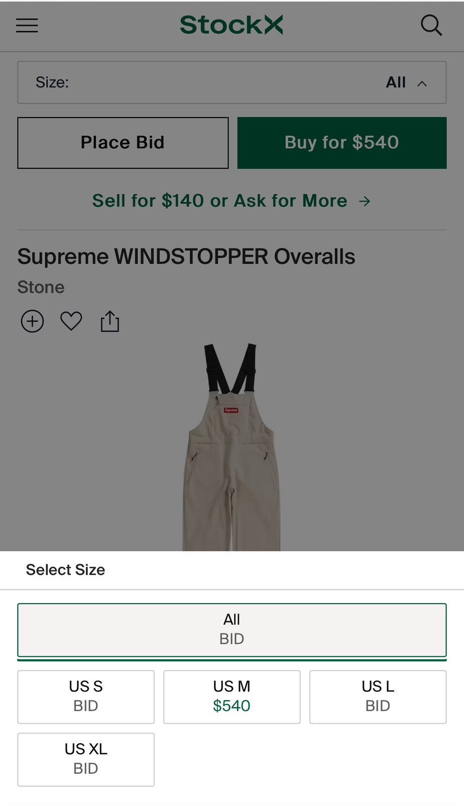 Supreme Supreme Gore-Tex windstopper overalls in stone | Grailed