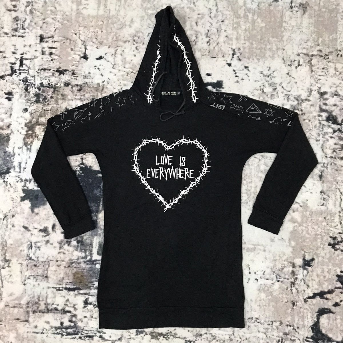 If Six Was Nine × Japanese Brand × Vintage Hell Cat Punks Not Dead Pullover Long Sweater Hoodie Size M / US 6-8 / IT 42-44 - 1 Thumbnail