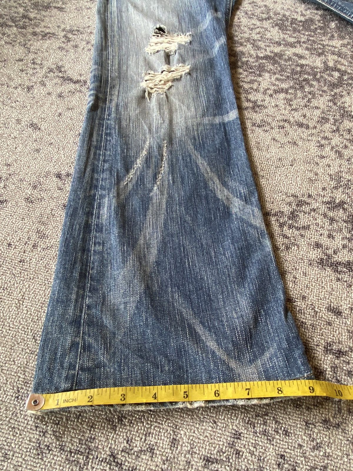 Edwin Y2k Edwin 503 blue trip distressed bootcut jeans Size US 32 / EU 48 - 13 Thumbnail
