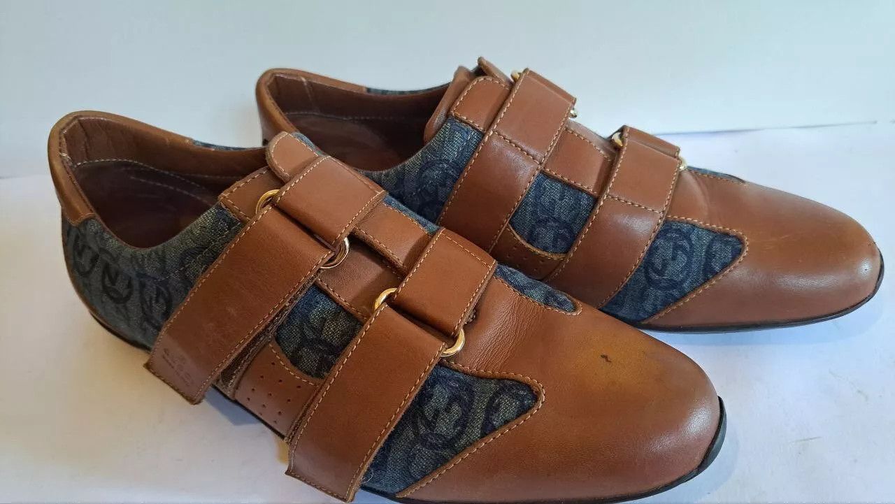 Gucci Gucci sneackers Denim Leather Double Strap Size US 7.5 / IT 37.5 - 2 Thumbnail