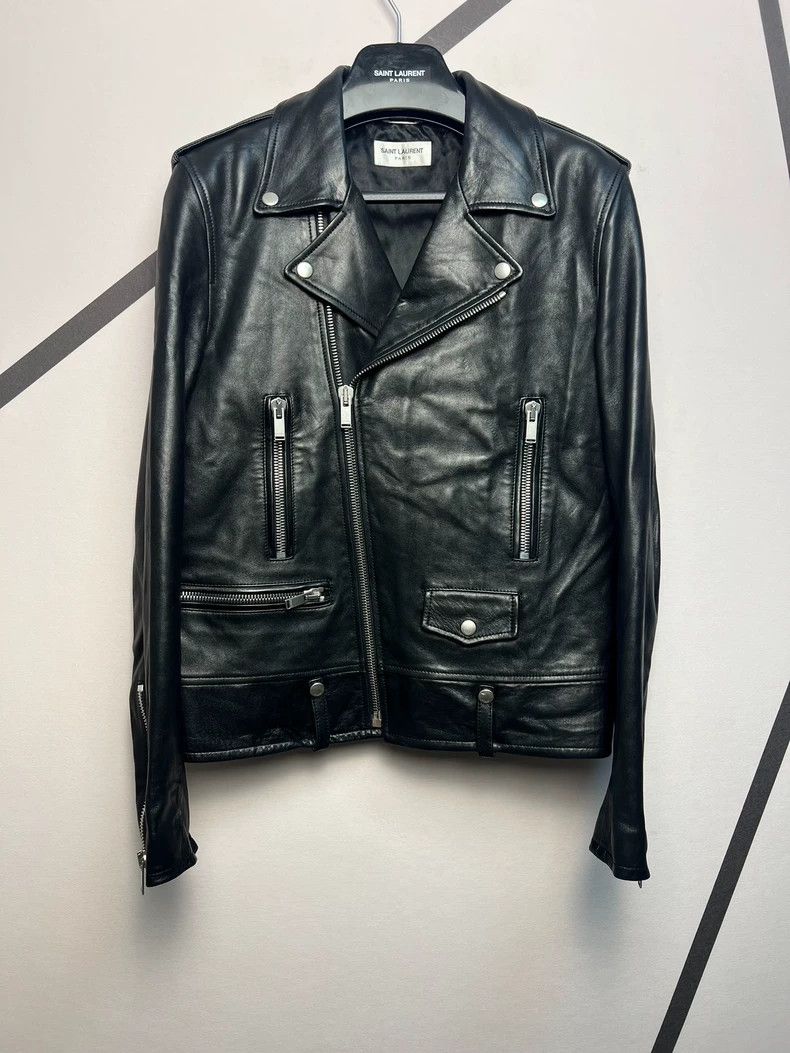 Saint Laurent Paris Saint Laurent Paris Collar zipper leather jacket Size US M / EU 48-50 / 2 - 1 Thumbnail