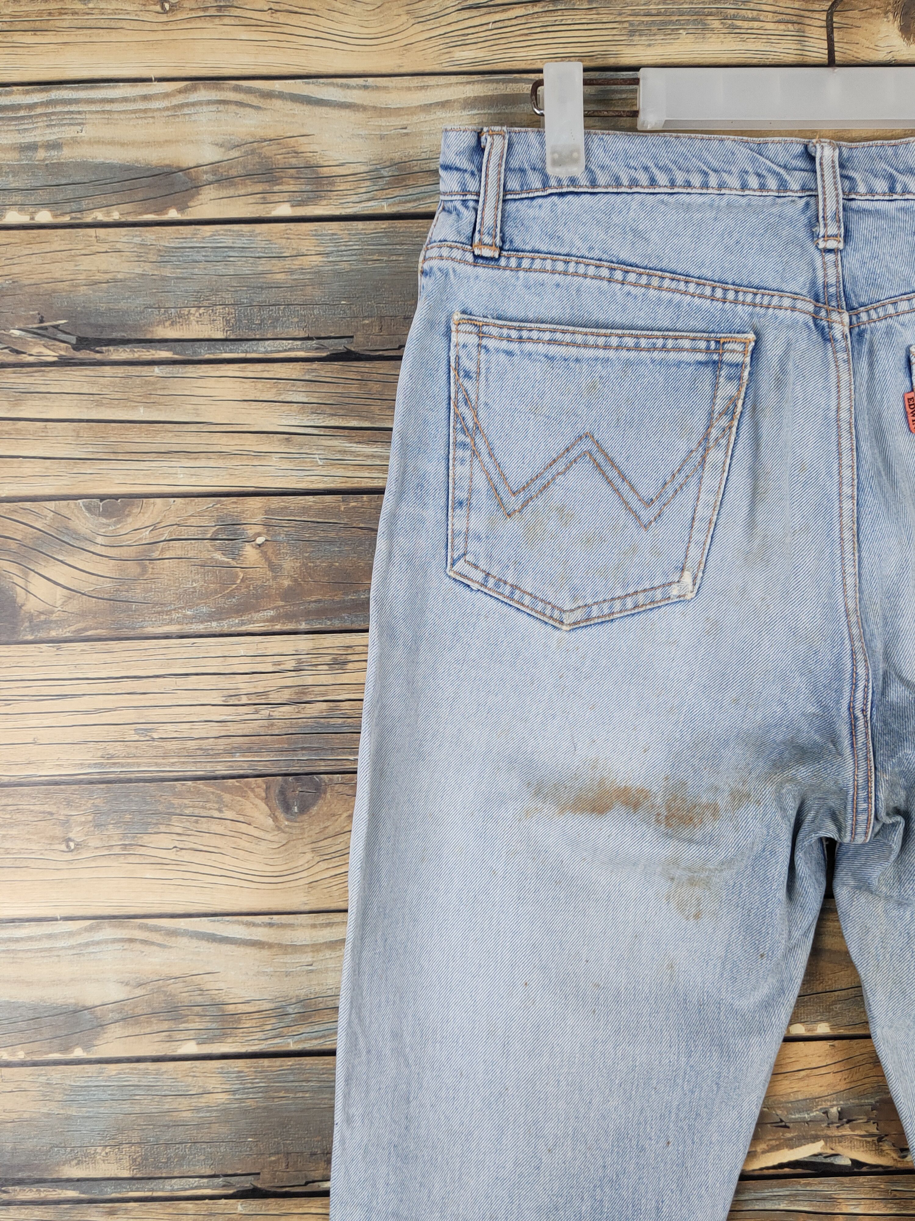Edwin Edwin Light Blue Distressed Ripped denim Jeans #W1485 Size US 33 - 10 Thumbnail