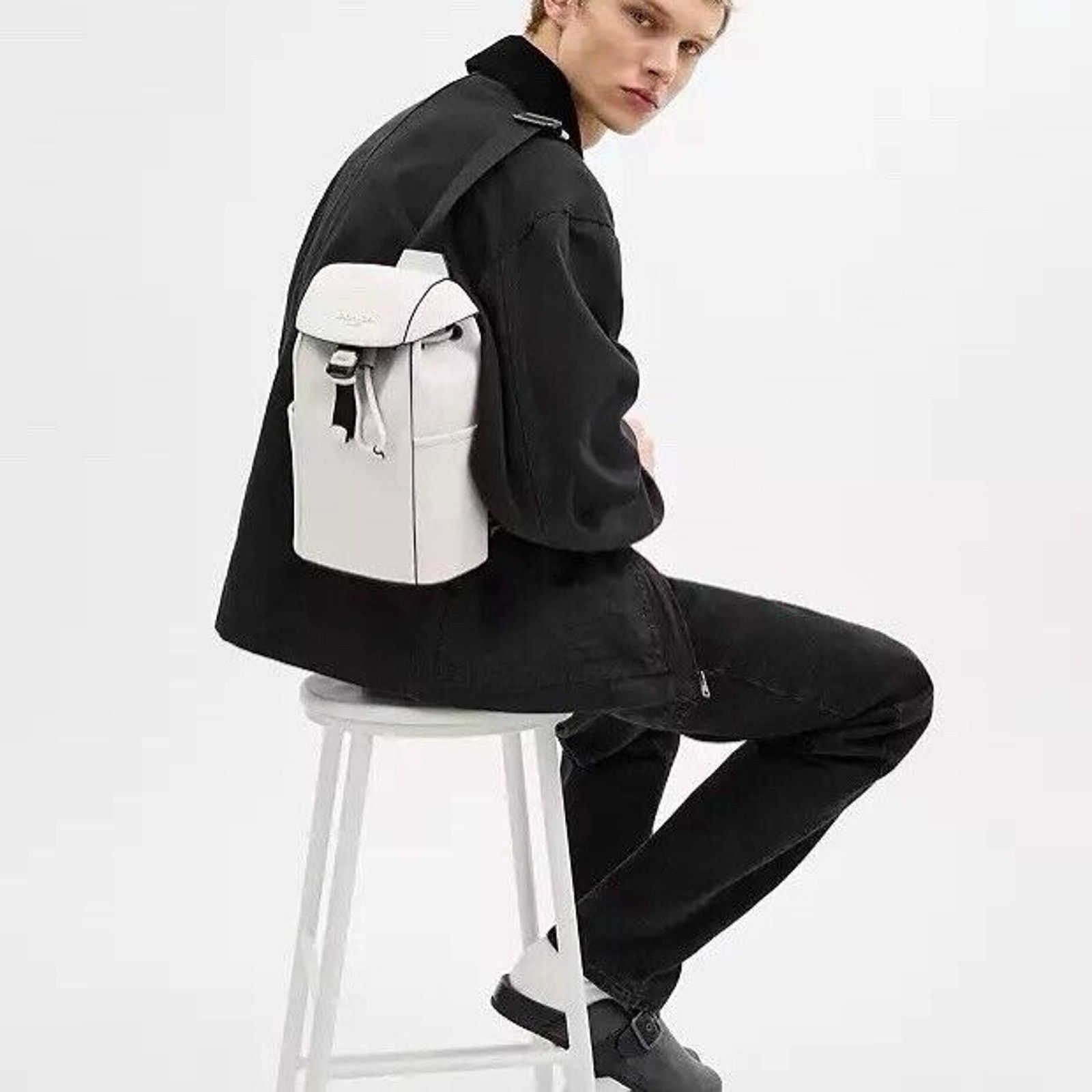 Coach NWT Coach Racer Pack Bag Backpack CU111 Gunmetal /Chalk Size ONE SIZE - 3 Thumbnail