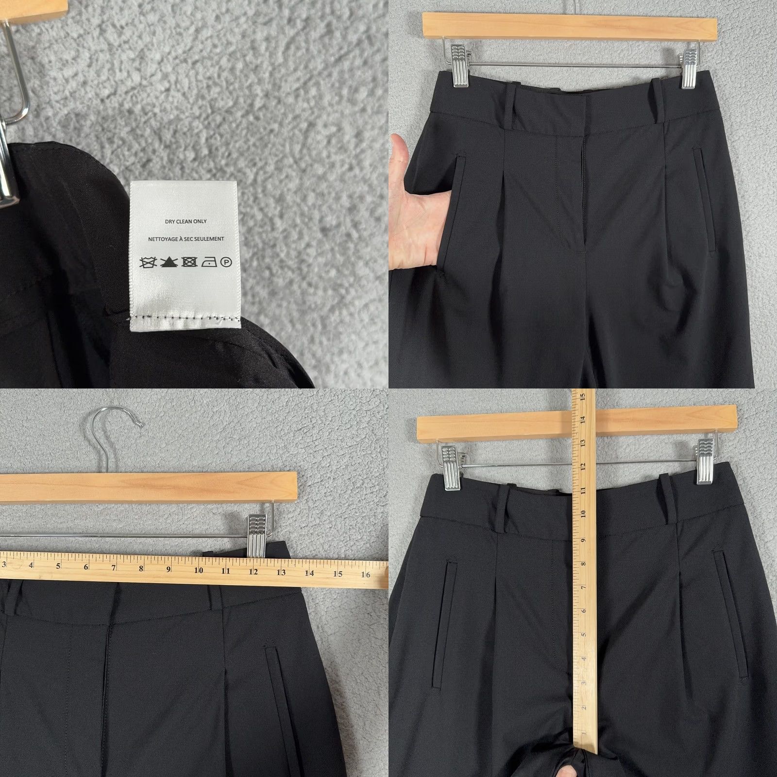 Veronica Beard VERONICA BEARD Pants Womens 2 Black Ollie Wool Blend Wide Leg Dress trousers Dress Pants Womens (Black) Size 26" / US 2 / IT 38 - 8 Thumbnail