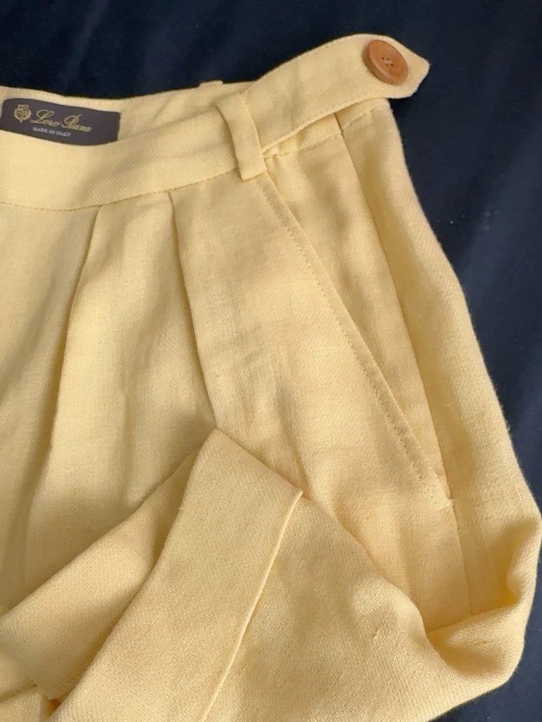 Loro Piana LORO PIANA Linen casual pants with a little chicken yellow Size 25" / US 0 / IT 36 - 4 Thumbnail