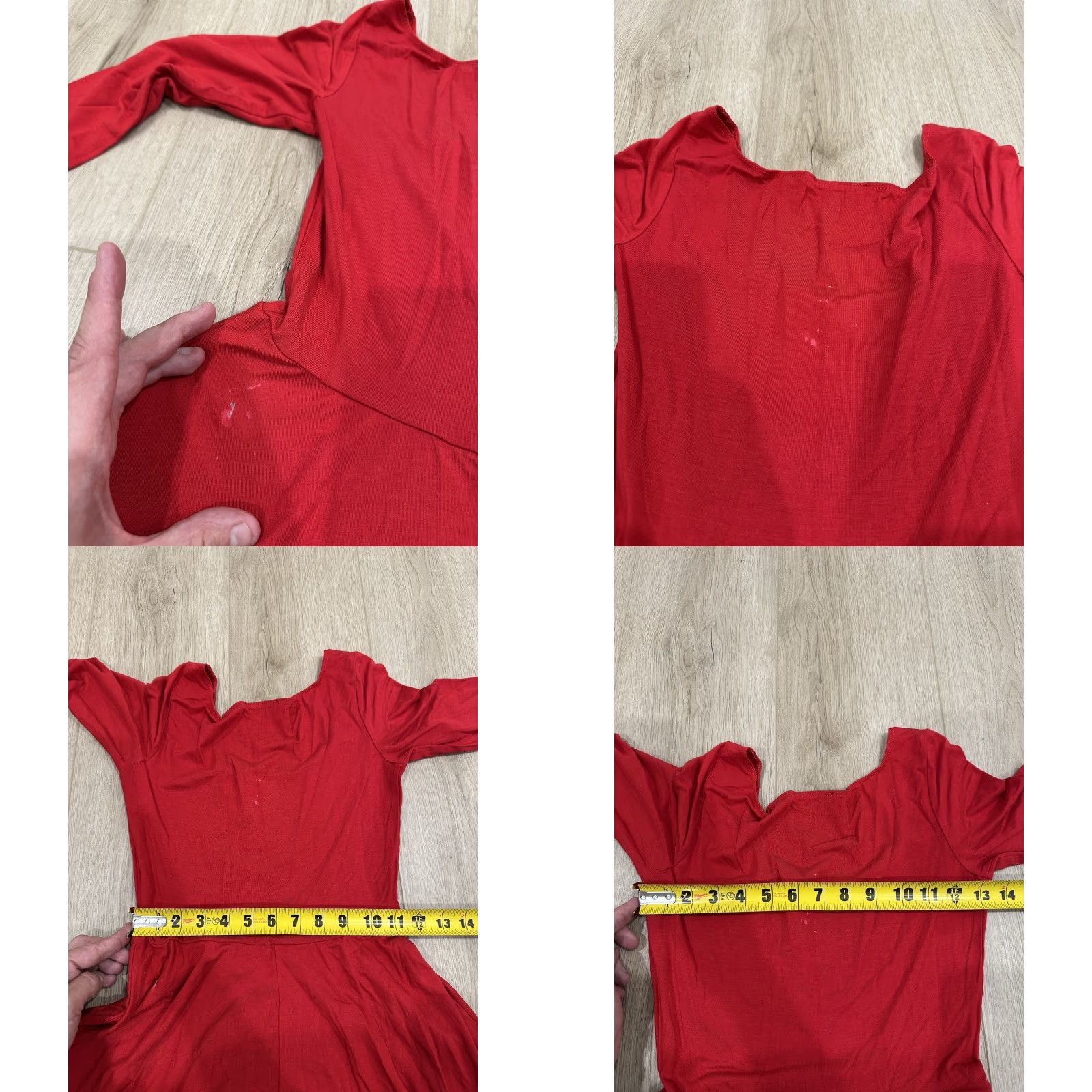 Reformation Reformation Dress Womens Small Red Tencel Scoop Neck A-Line Midi Short Sleeve - Flaws Size 28" / US 6 / IT 42 - 9 Thumbnail