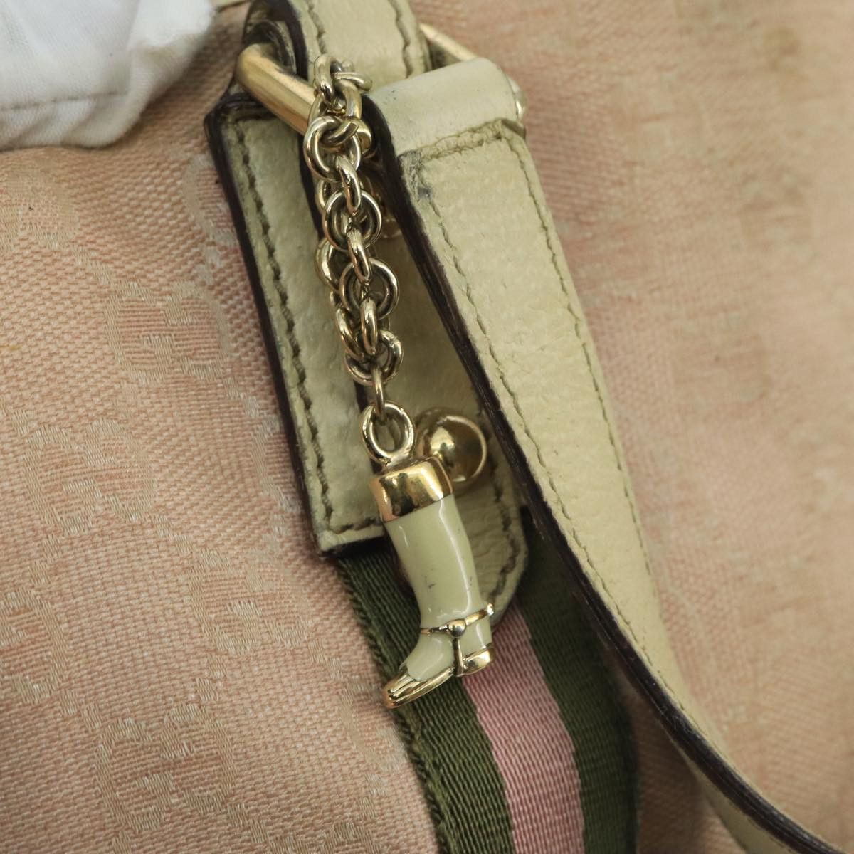 Gucci GUCCI GG Canvas Hand Bag Pink Cream Gold Size ONE SIZE - 14 Thumbnail