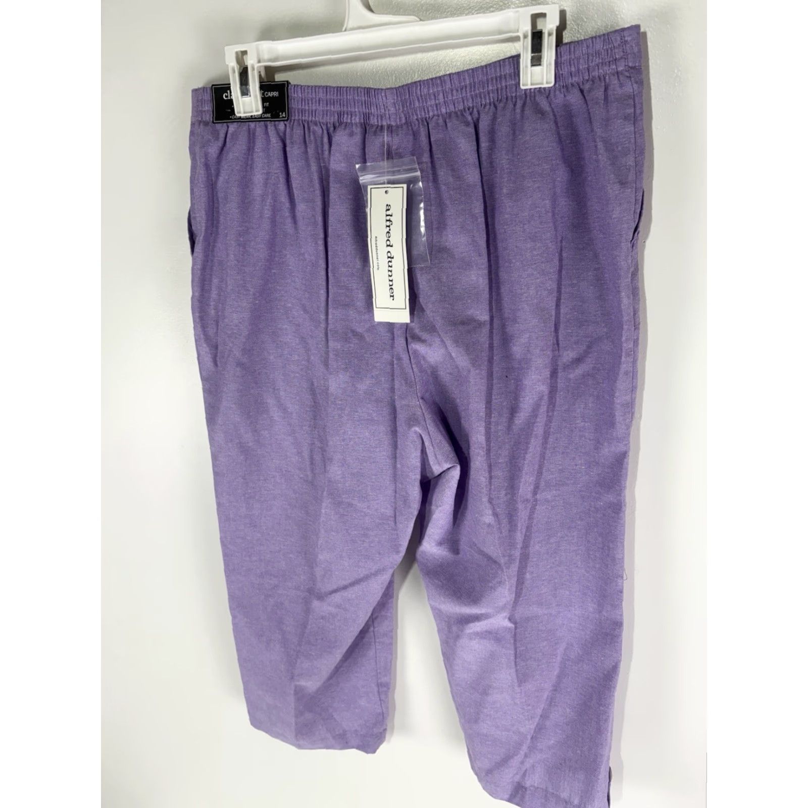 Vintage Alfred Dunner Capri Pants Womens Lavender Size 14 New Pull On Size 36" / US 14 / IT 50 - 5 Thumbnail