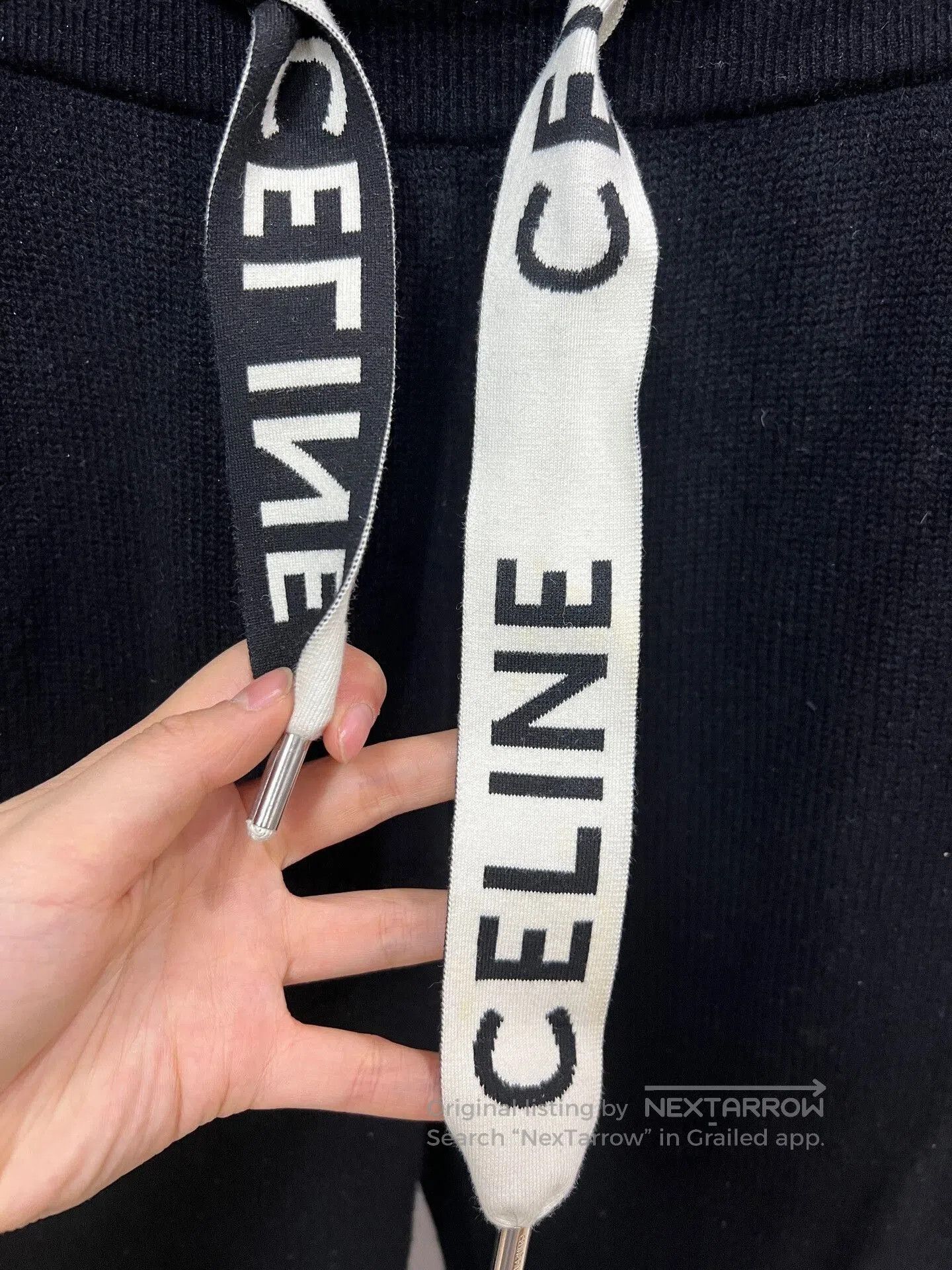 Celine black drawstring cashmere joggers. Size 30" / US 8 / IT 44 - 3 Thumbnail