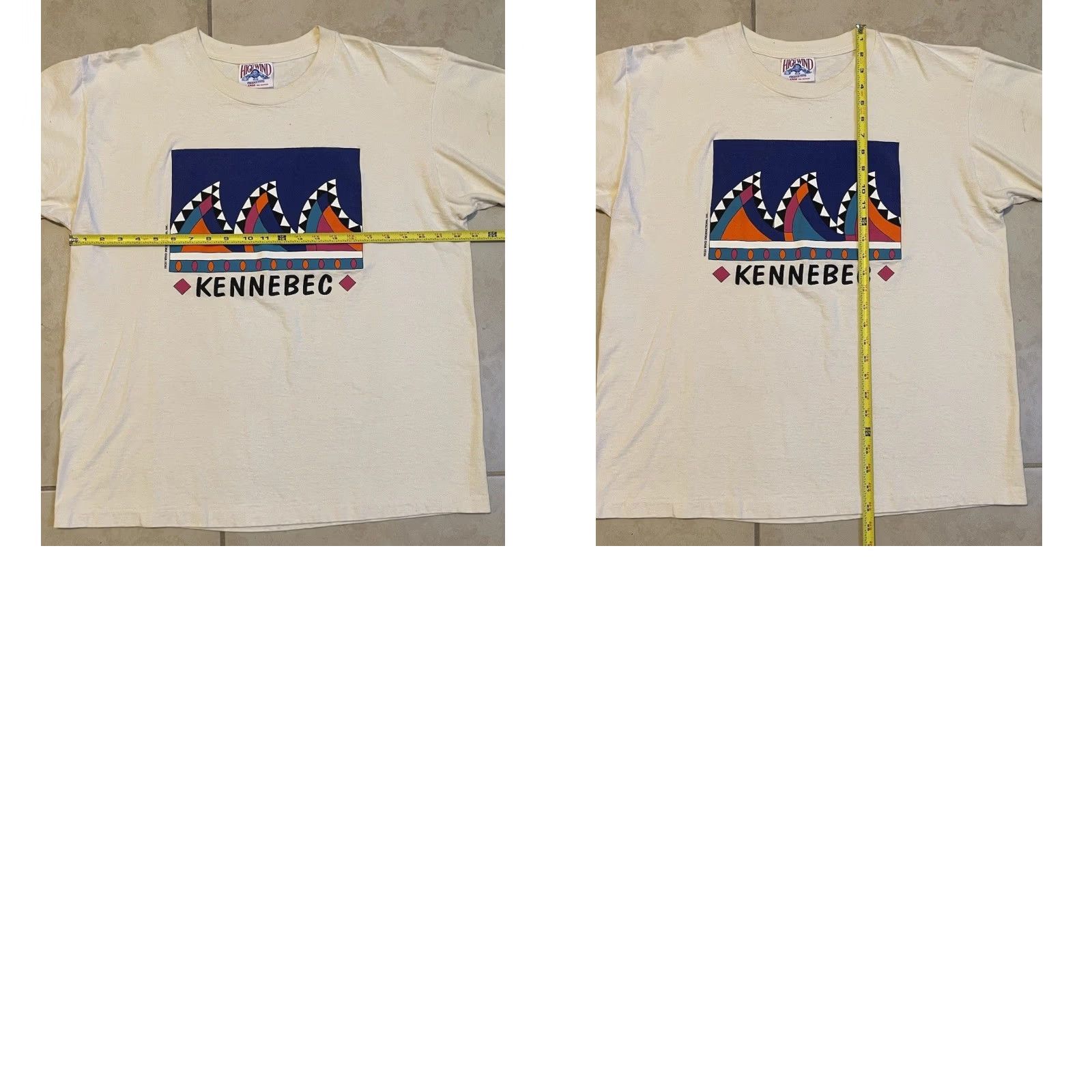 Vintage VINTAGE Kennebec Whitewater Rafting Shirt XL Beige Abstract Art Men T-Shirt 90s USA Sports Beach Surf Size US XL / EU 56 / 4 - 9 Thumbnail