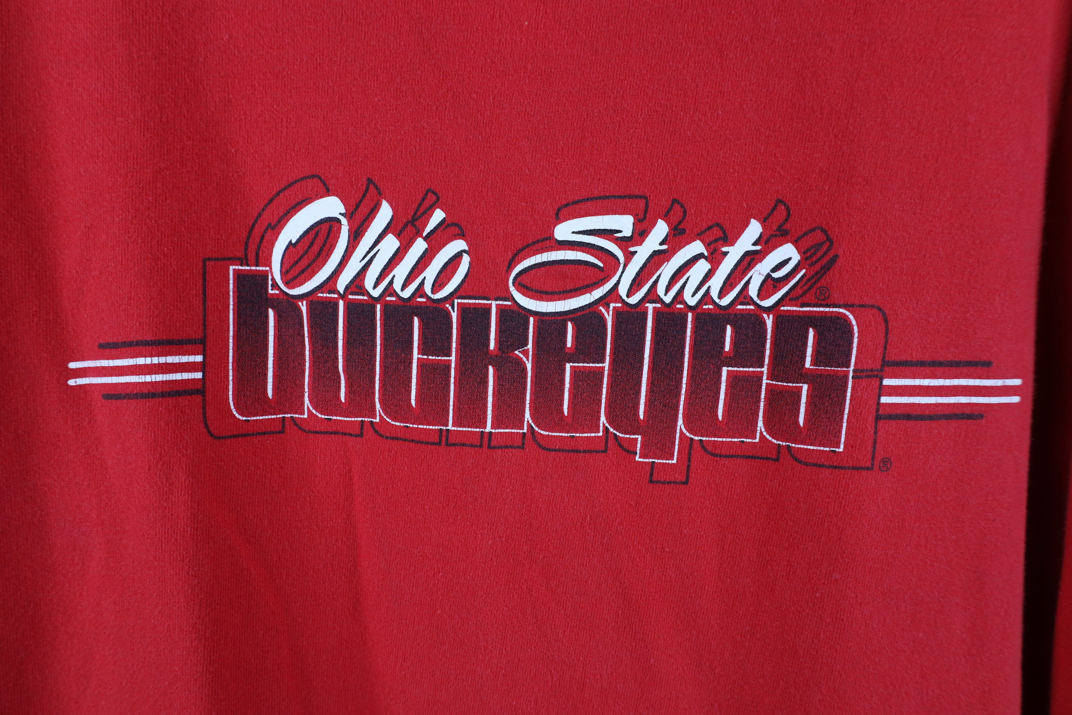 Vintage Vintage 90s Ohio State University Long Sleeve T-Shirt Red Size US L / EU 52-54 / 3 - 4 Thumbnail
