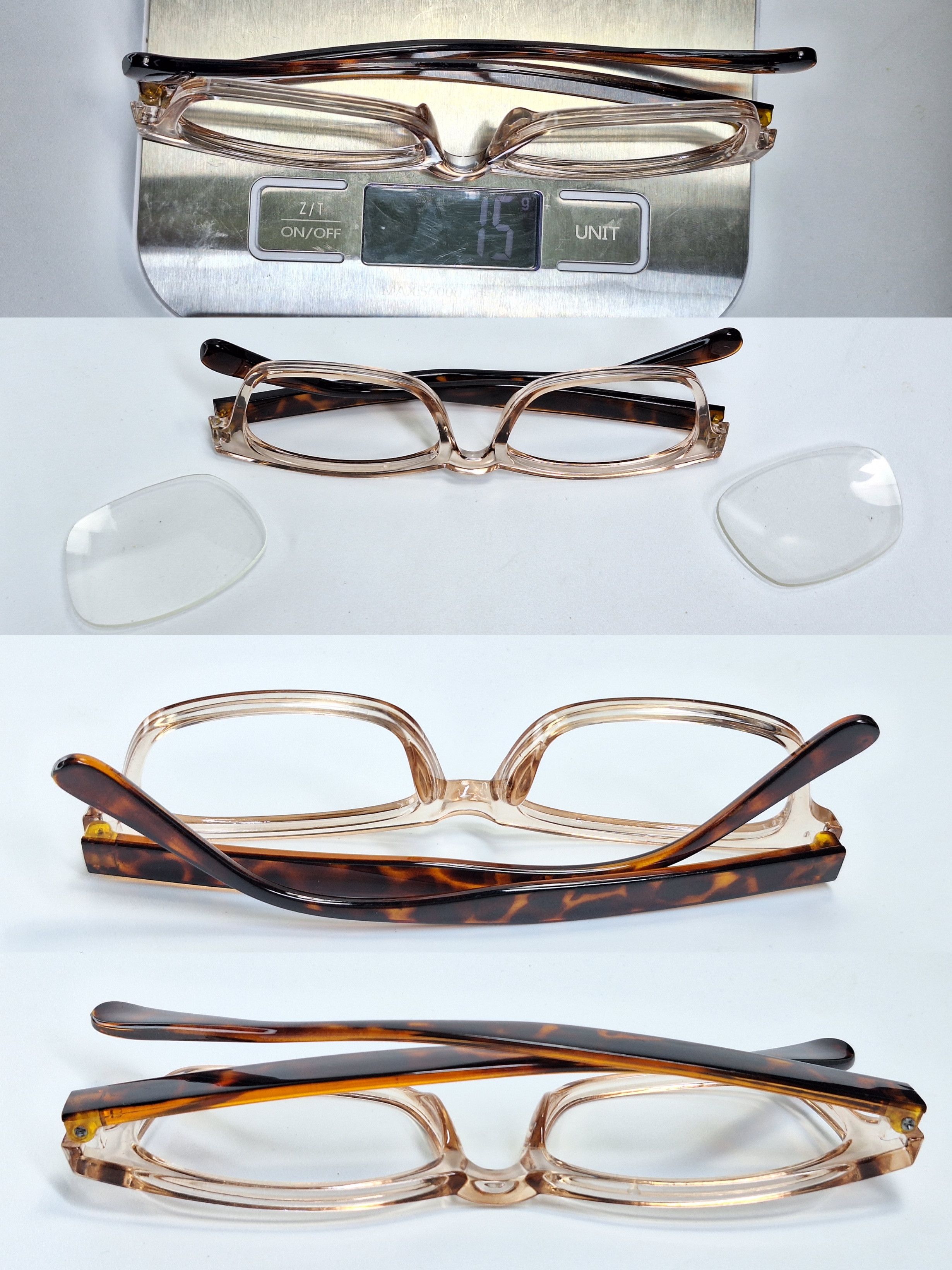 Other Vintage Tortoise Clear Square Frame Y2K Eyewear Retro Size ONE SIZE - 9 Thumbnail