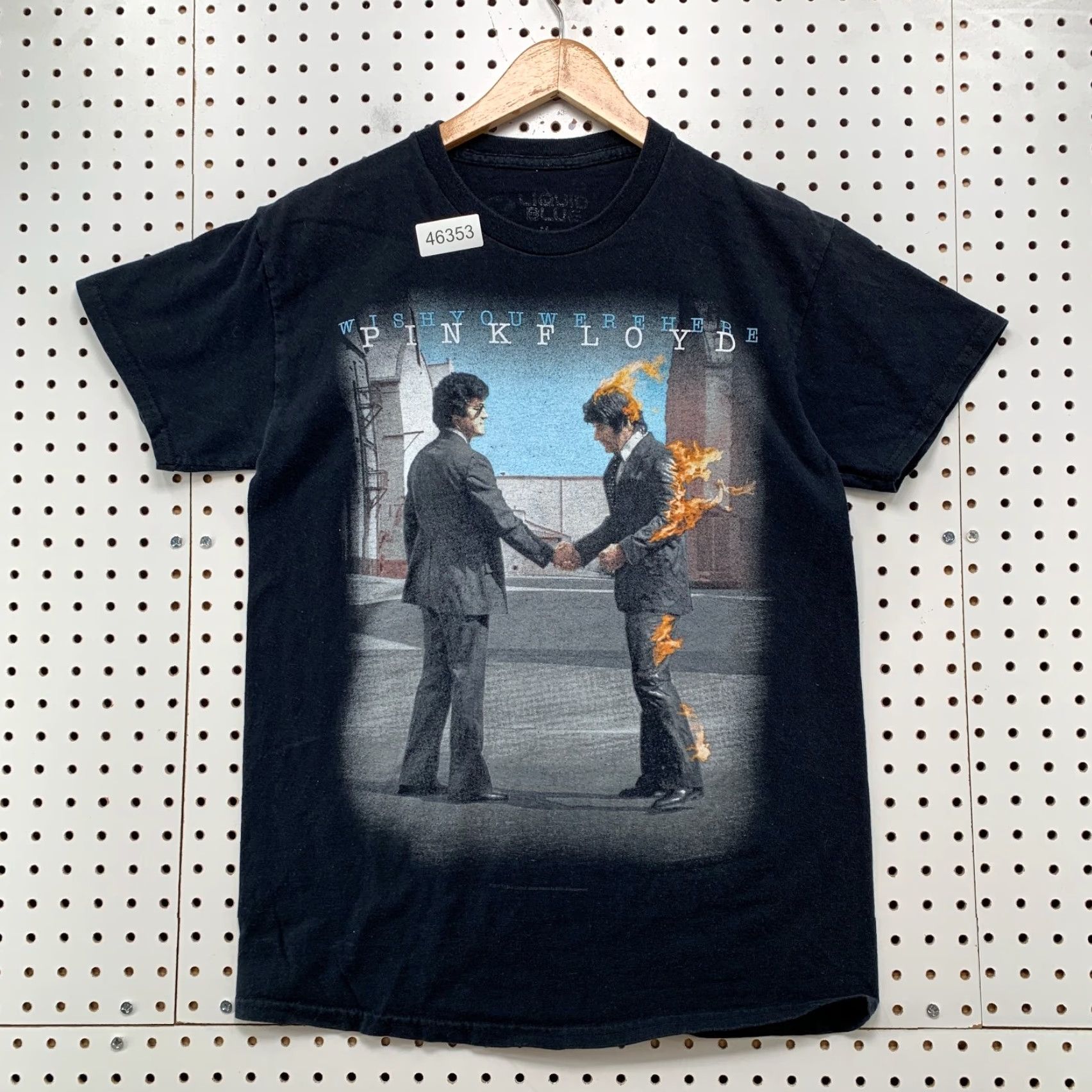 Liquid Blue VINTAGE Pink Floyd Wish You Were Here Shirt Mens Medium Black Cover Art Burning Man Size US M / EU 48-50 / 2 - 2 Thumbnail