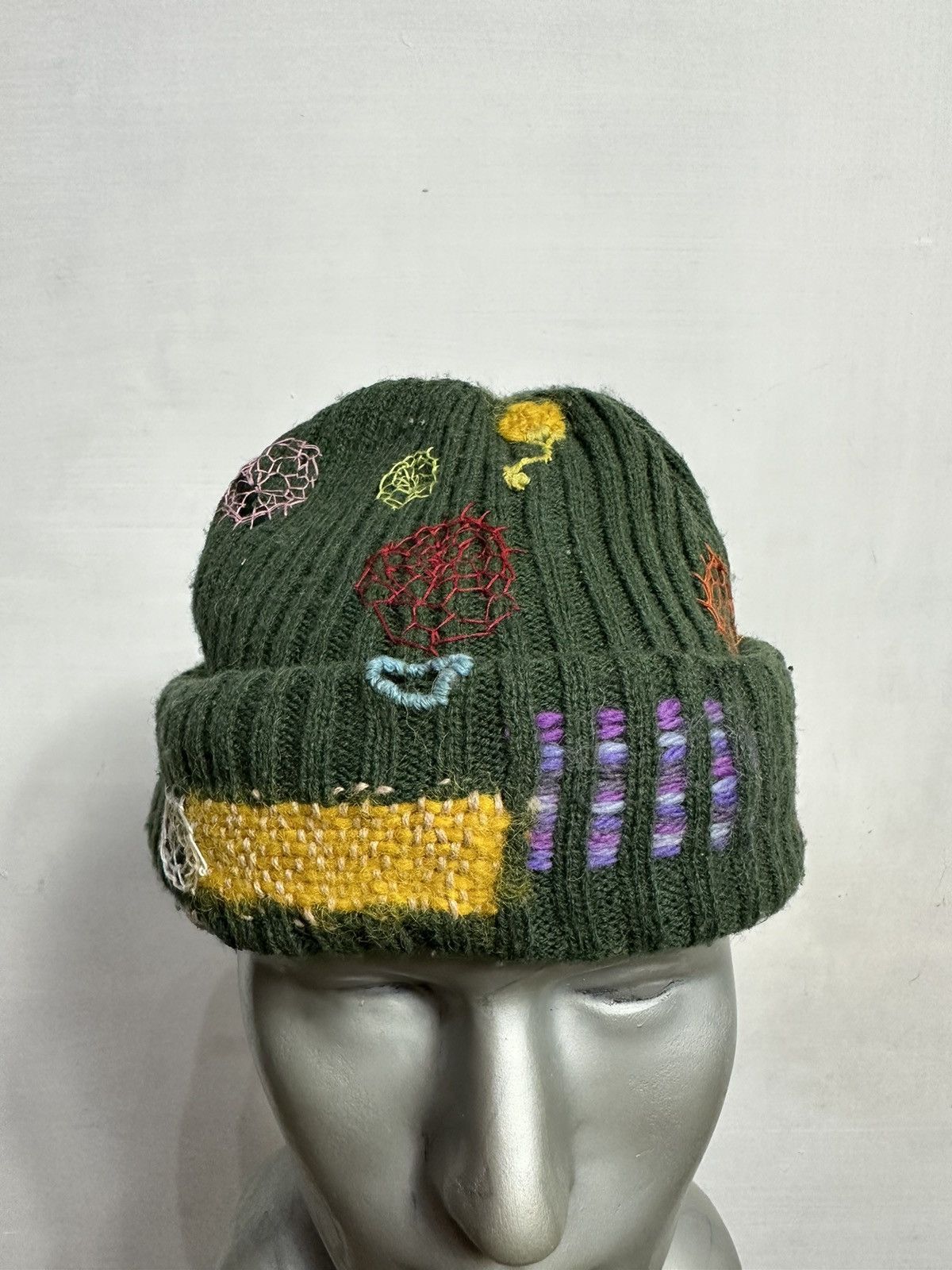 Handmade Custom Nice Design Multicolored Art Knitted Beanie Hats Size ONE SIZE - 2 Thumbnail