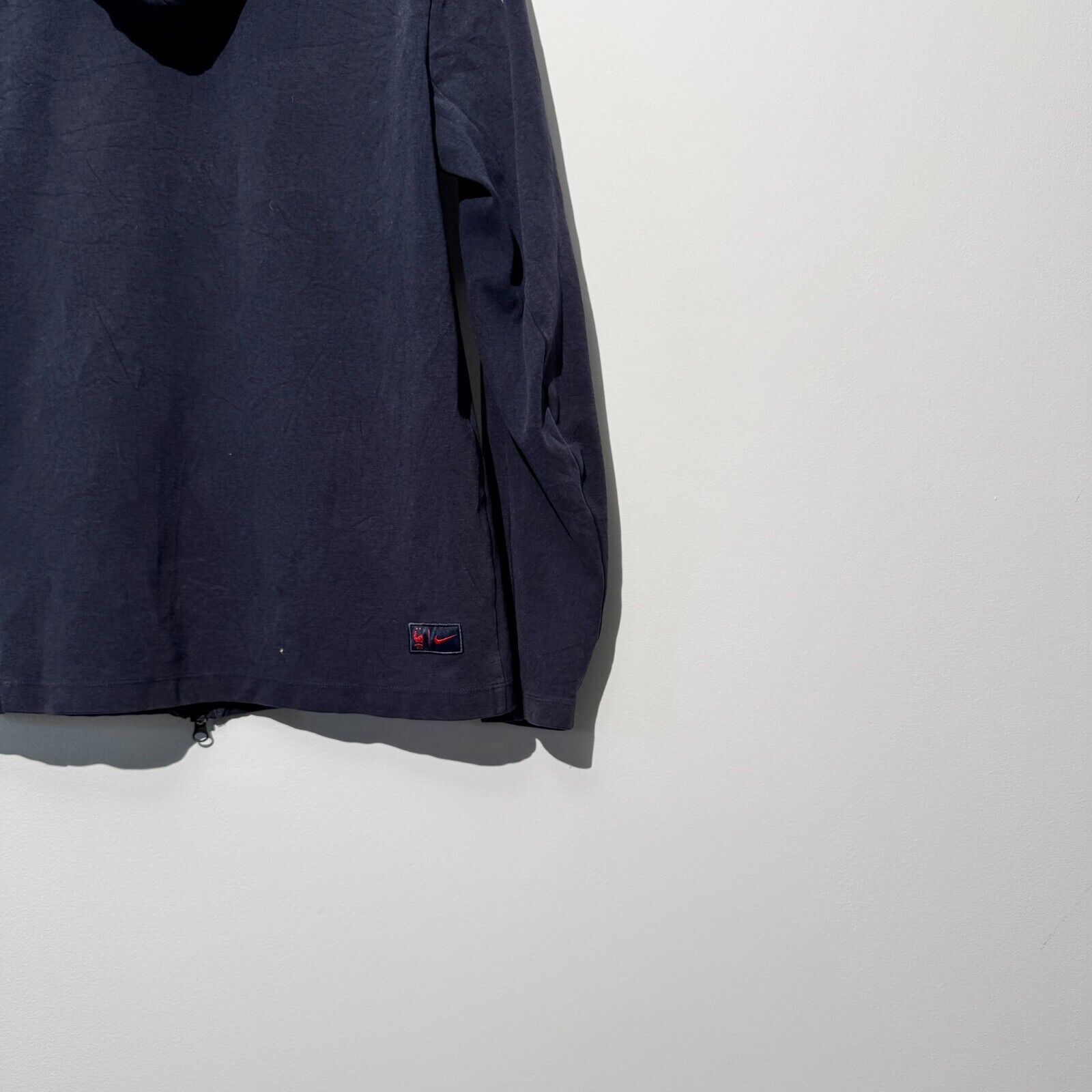 Nike × Vintage Vintage Nike Unisex Navy Blue Polyester Zip Hoodie Size S Size US S / EU 44-46 / 1 - 10 Thumbnail
