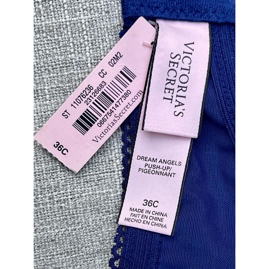 Victoria's Secret Victoria's Secret Dream Angels Push Up Bra Blue Lace 36C NWT Size ONE SIZE - 4 Thumbnail