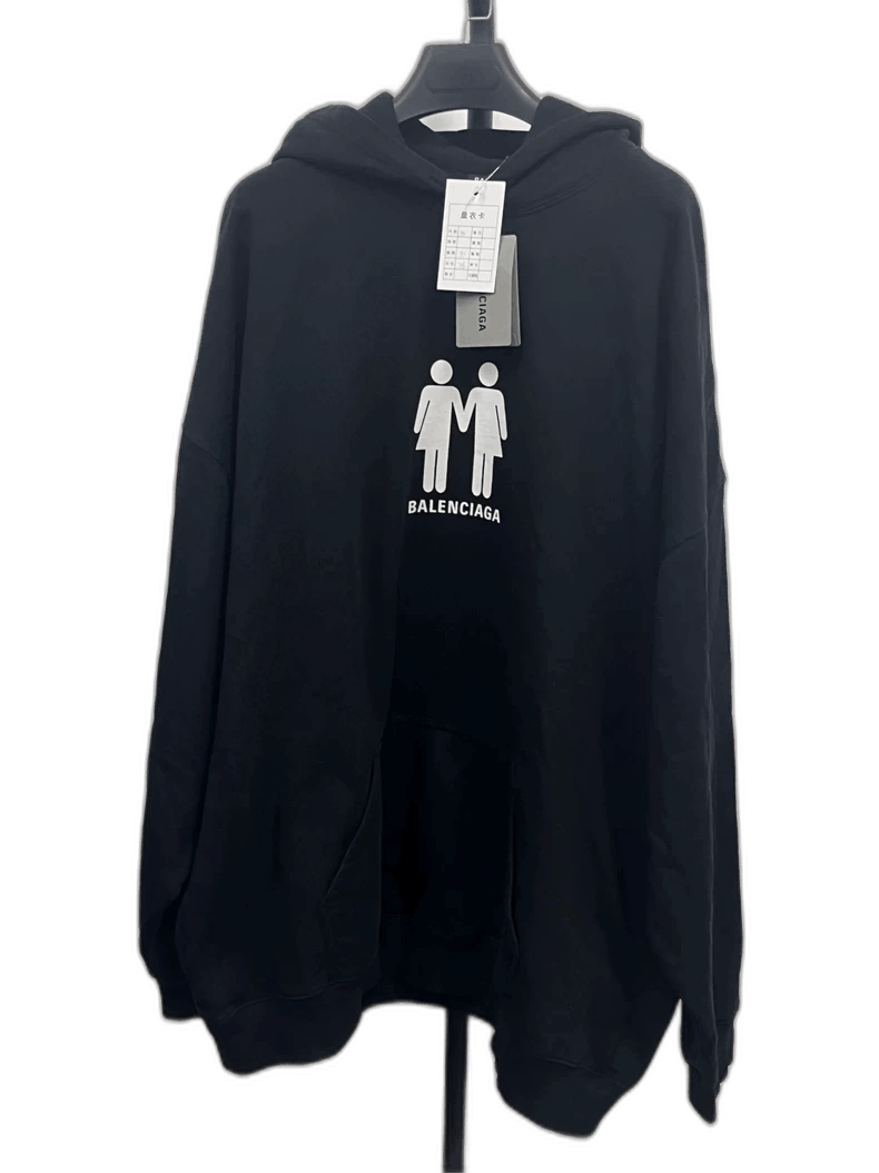 Balenciaga Balenciaga MultiLogo Printed Black Hoodie-2505 Size US XS / EU 42 / 0 - 1 Thumbnail