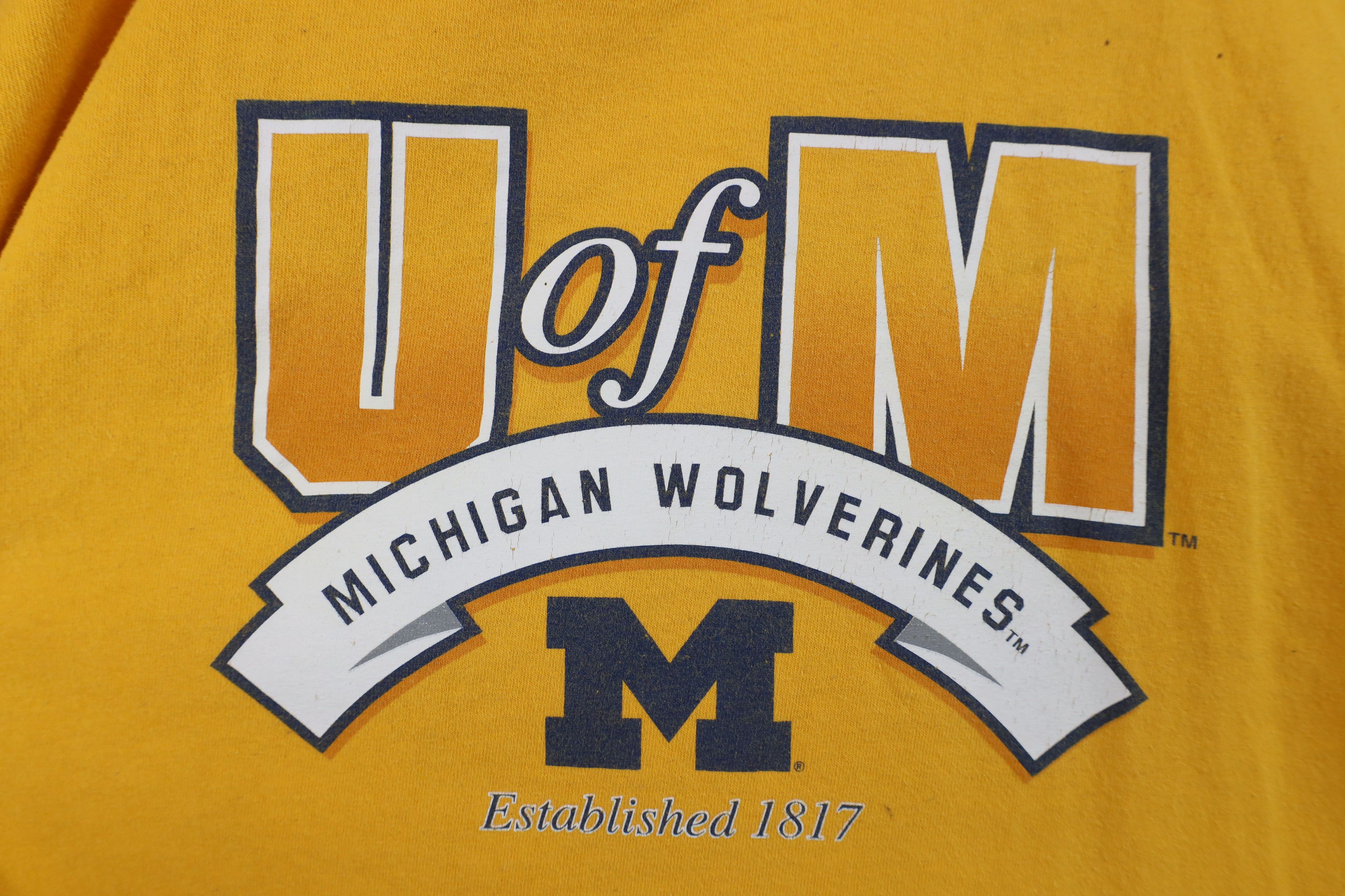 Vintage Vintage University of Michigan Long Sleeve T-Shirt Cotton Size US XL / EU 56 / 4 - 4 Thumbnail