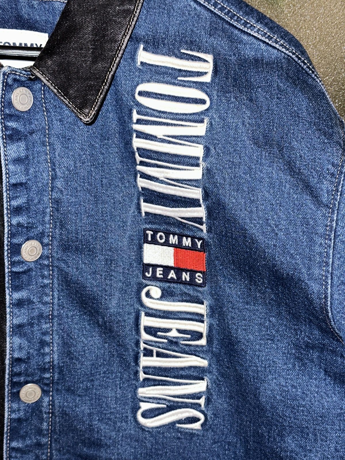 Tommy Hilfiger VTG 90s Y2K HILFIGER Tommy Jeans Split Denim Coach Jacket SM Size US S / EU 44-46 / 1 - 3 Thumbnail