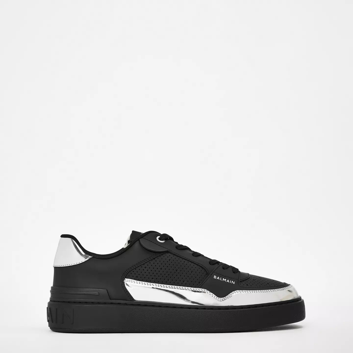 Balmain o1g2r1mq0426 B Court Flip Low-Top Trainers in Black/Silver Size US 9 / EU 42 - 1 Thumbnail