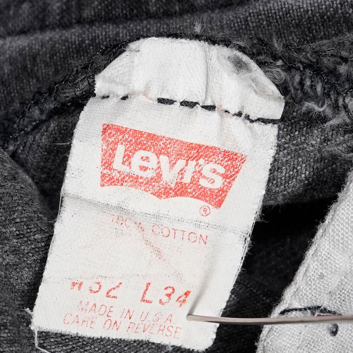 Levi's Vintage 90s Levi’s 501 Black Jeans USA Made 32x34 (31x33.5) Size US 31 - 3 Thumbnail